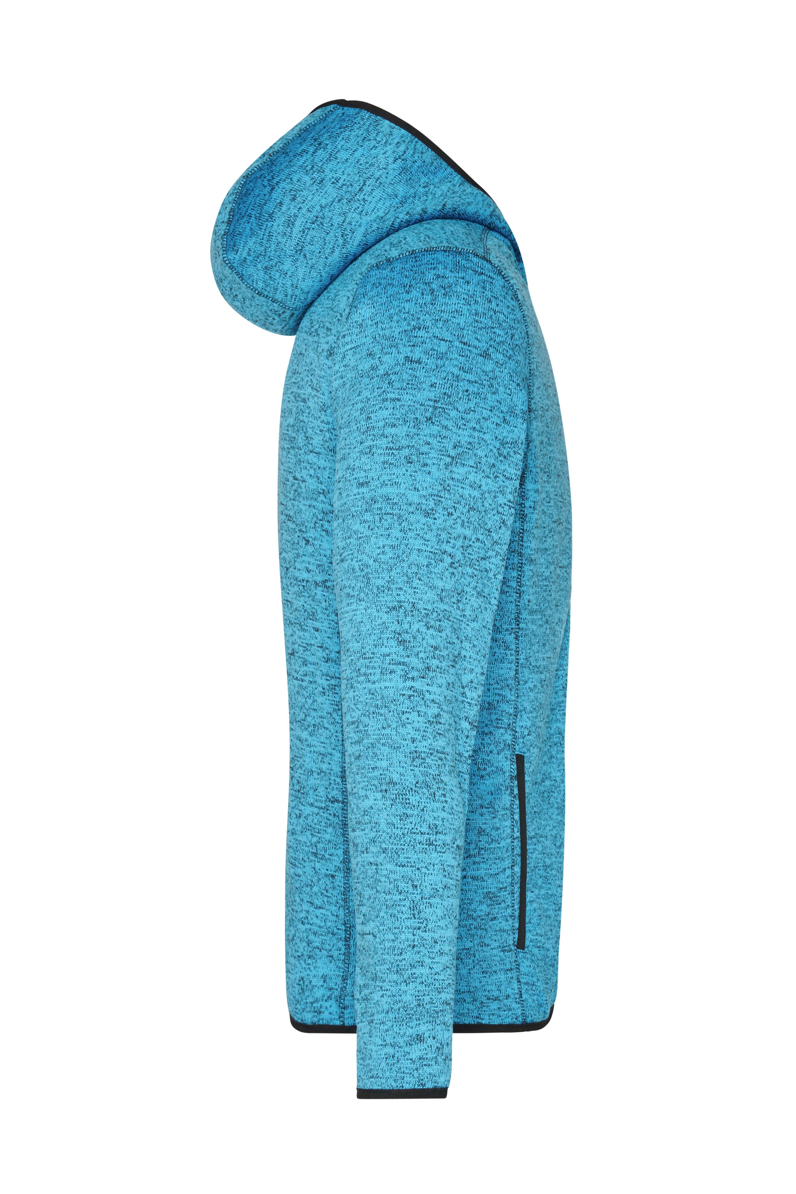 Men's Knitted Fleece Hoody JN589 Kapuzenjacke aus Strickfleece in Melangeoptik
