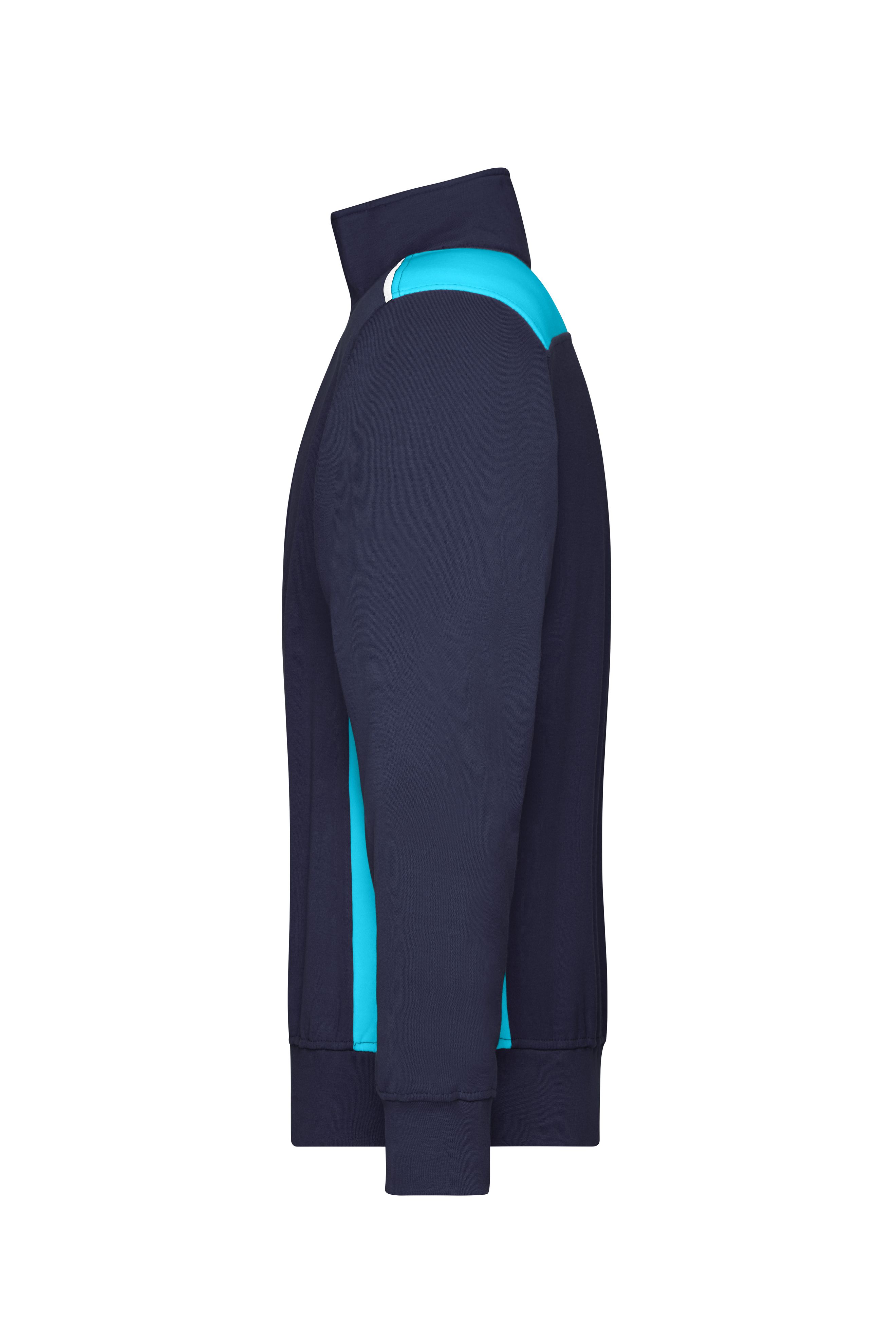 Workwear Half-Zip Sweat - COLOR - JN868 Sweatshirt mit Stehkragen, Reißverschluss und Kontrasteinsätzen