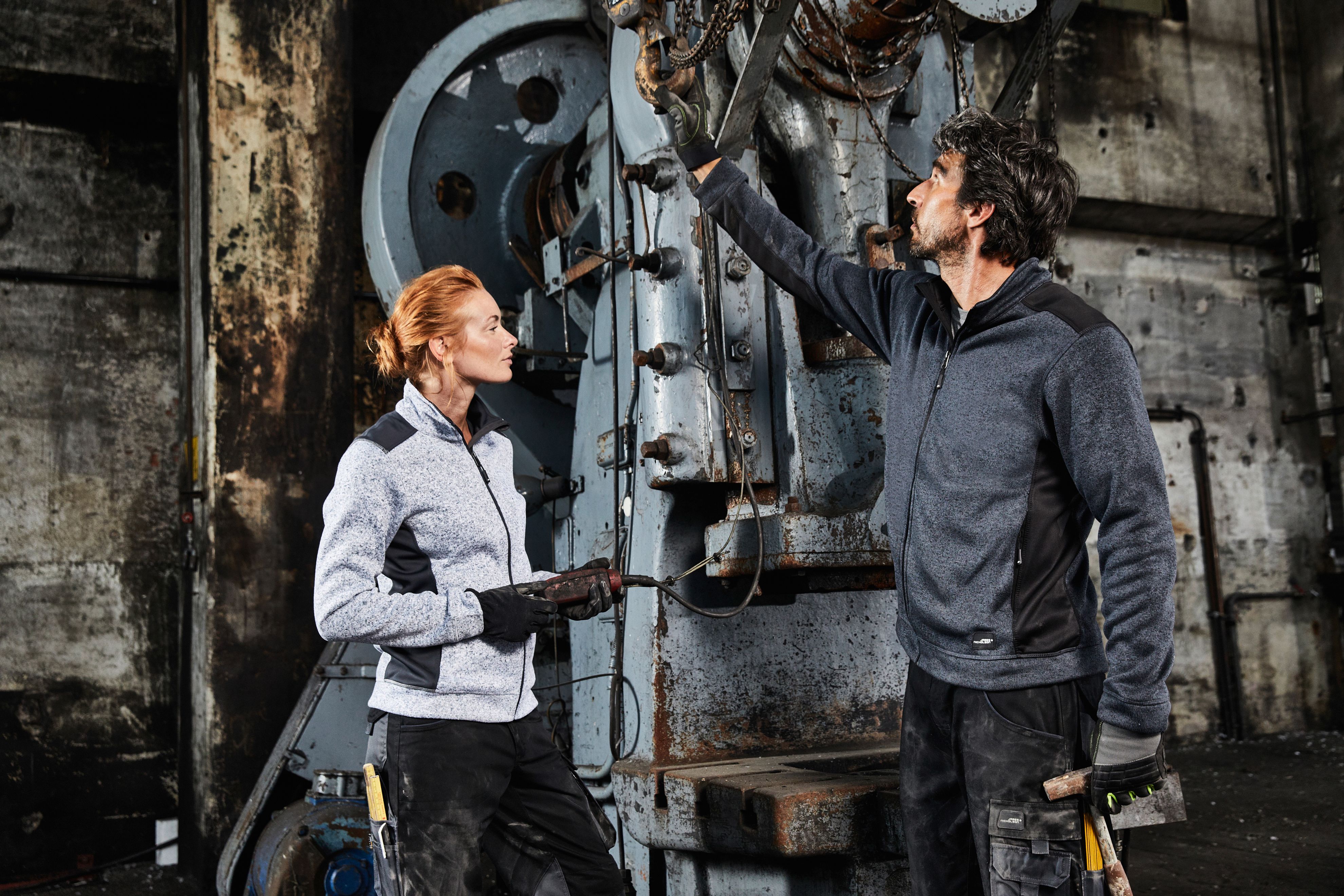 Ladies' Knitted Workwear Fleece Jacket - STRONG - JN861 Pflegeleichte Strickfleece Jacke im Materialmix