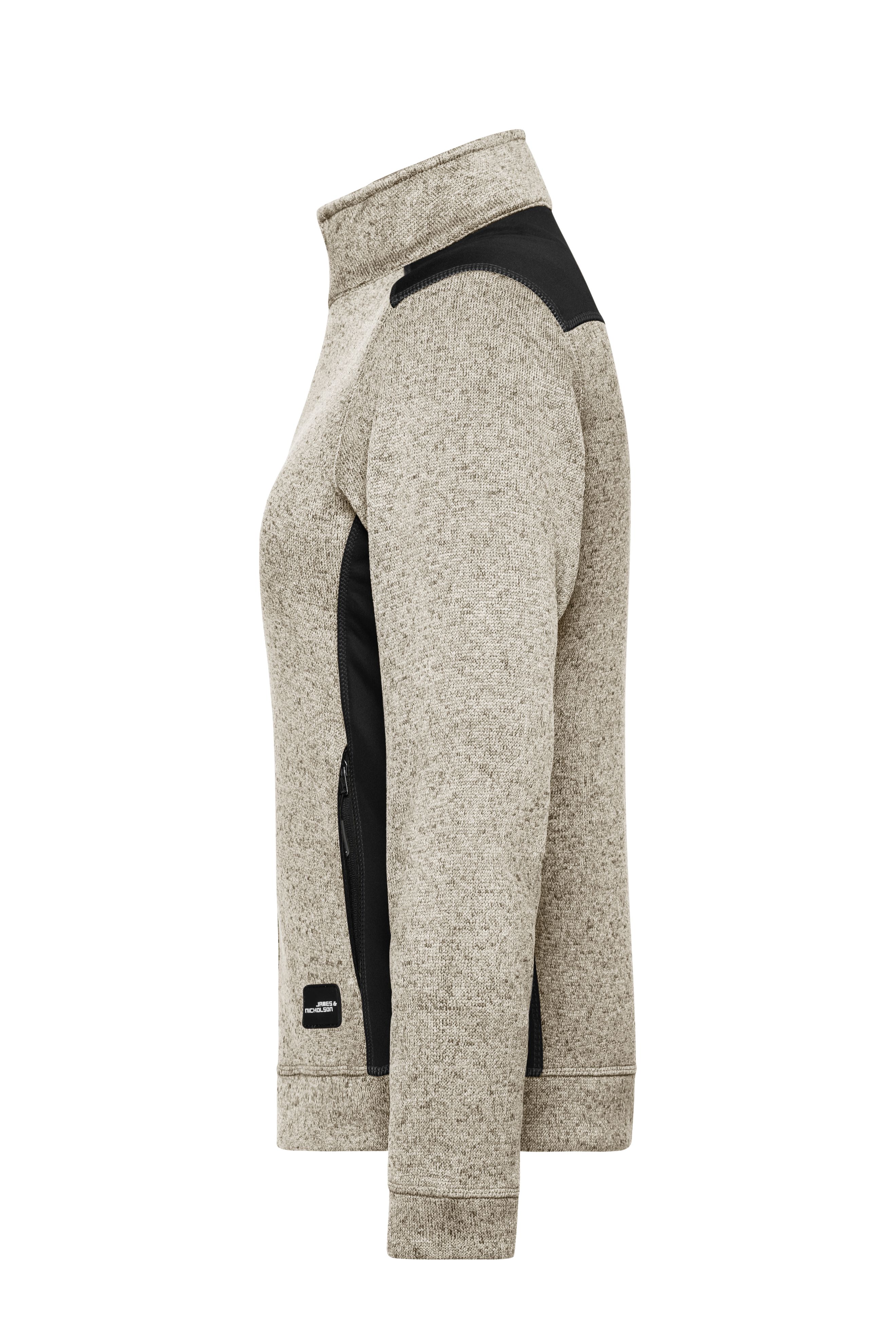 Ladies' Knitted Workwear Fleece Jacket - STRONG - JN861 Pflegeleichte Strickfleece Jacke im Materialmix