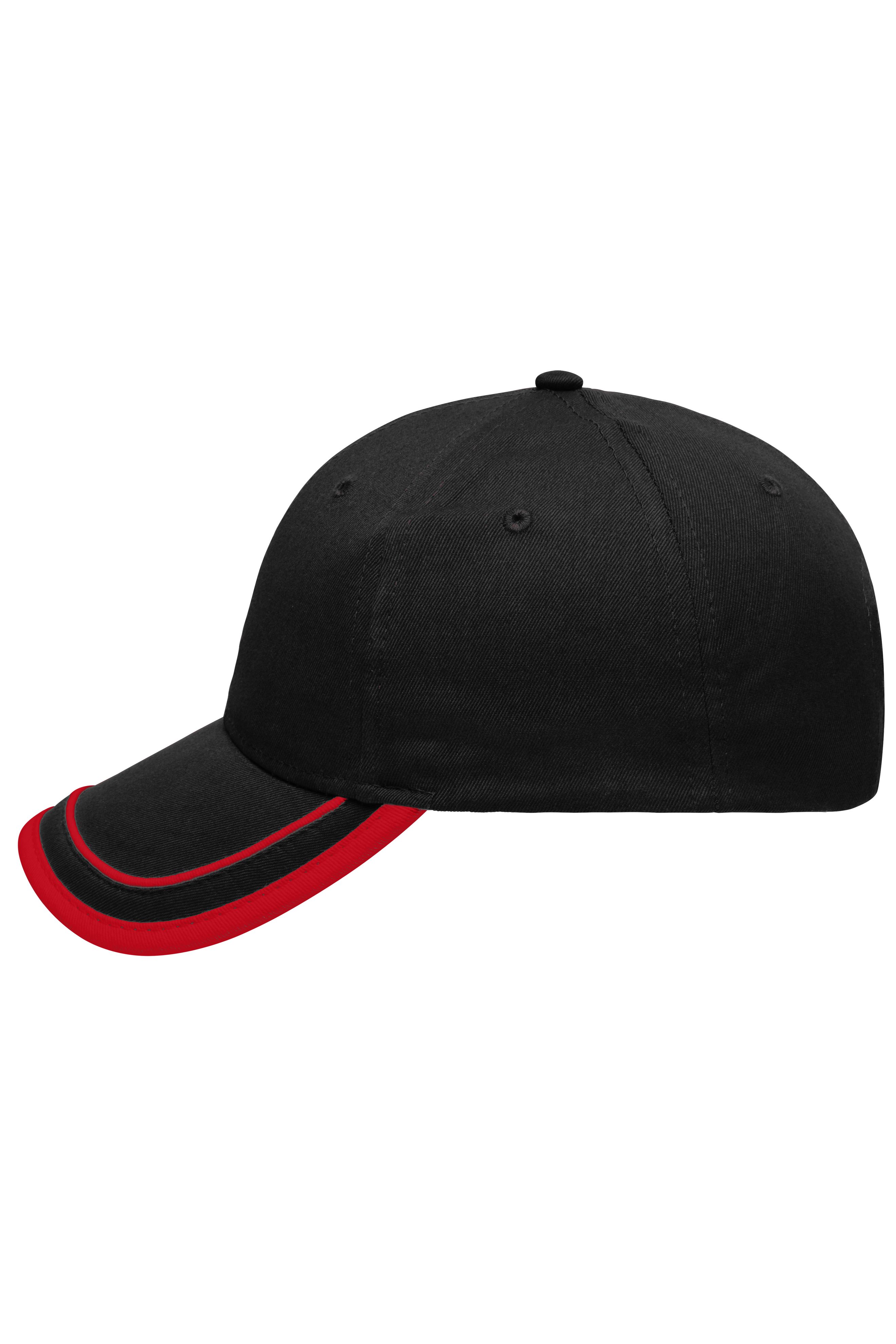 6 Panel Piping Cap MB6501 Brushed 6 Panel Cap