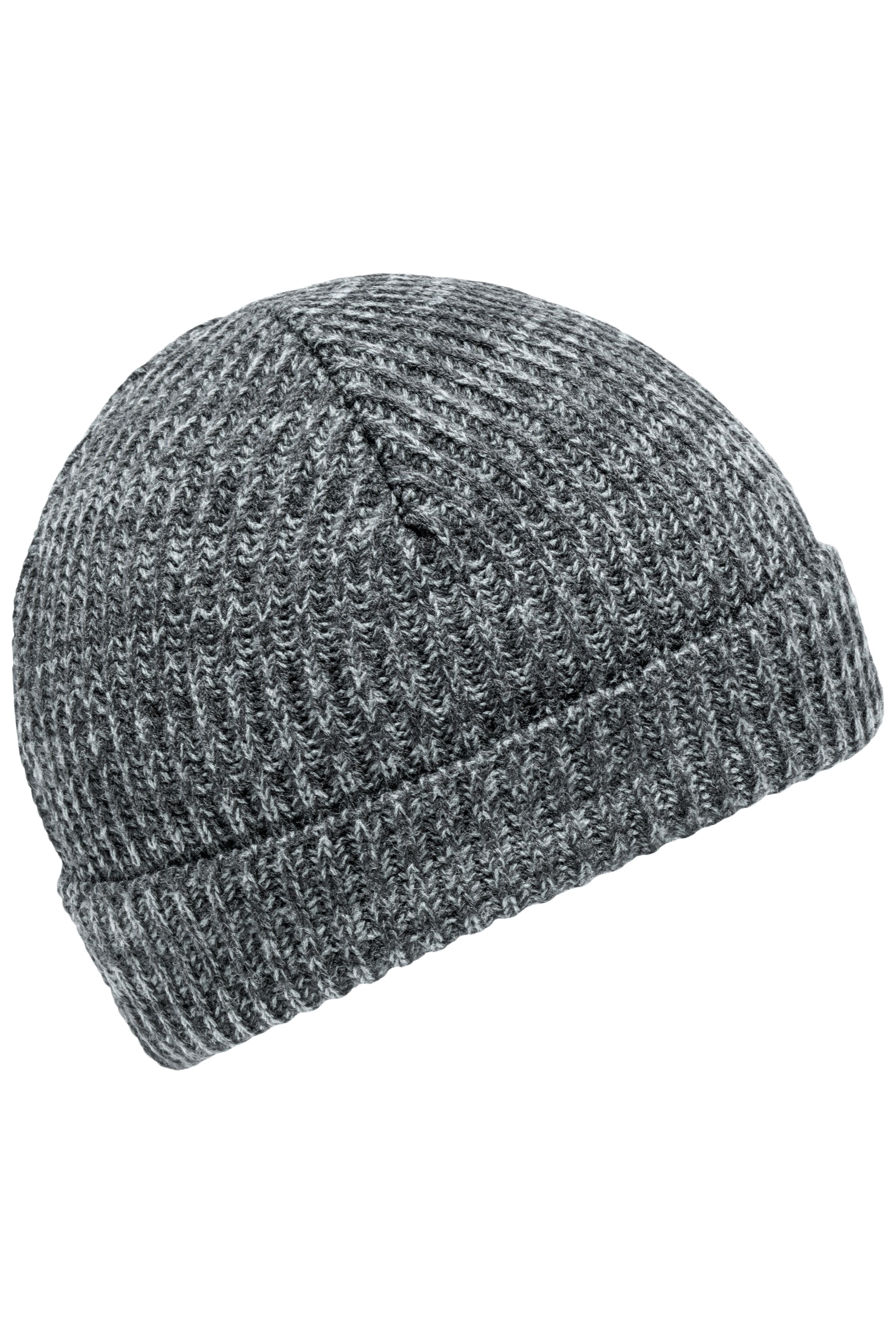 Urban Beanie MB7992 Melierte Strickmütze mit Krempe