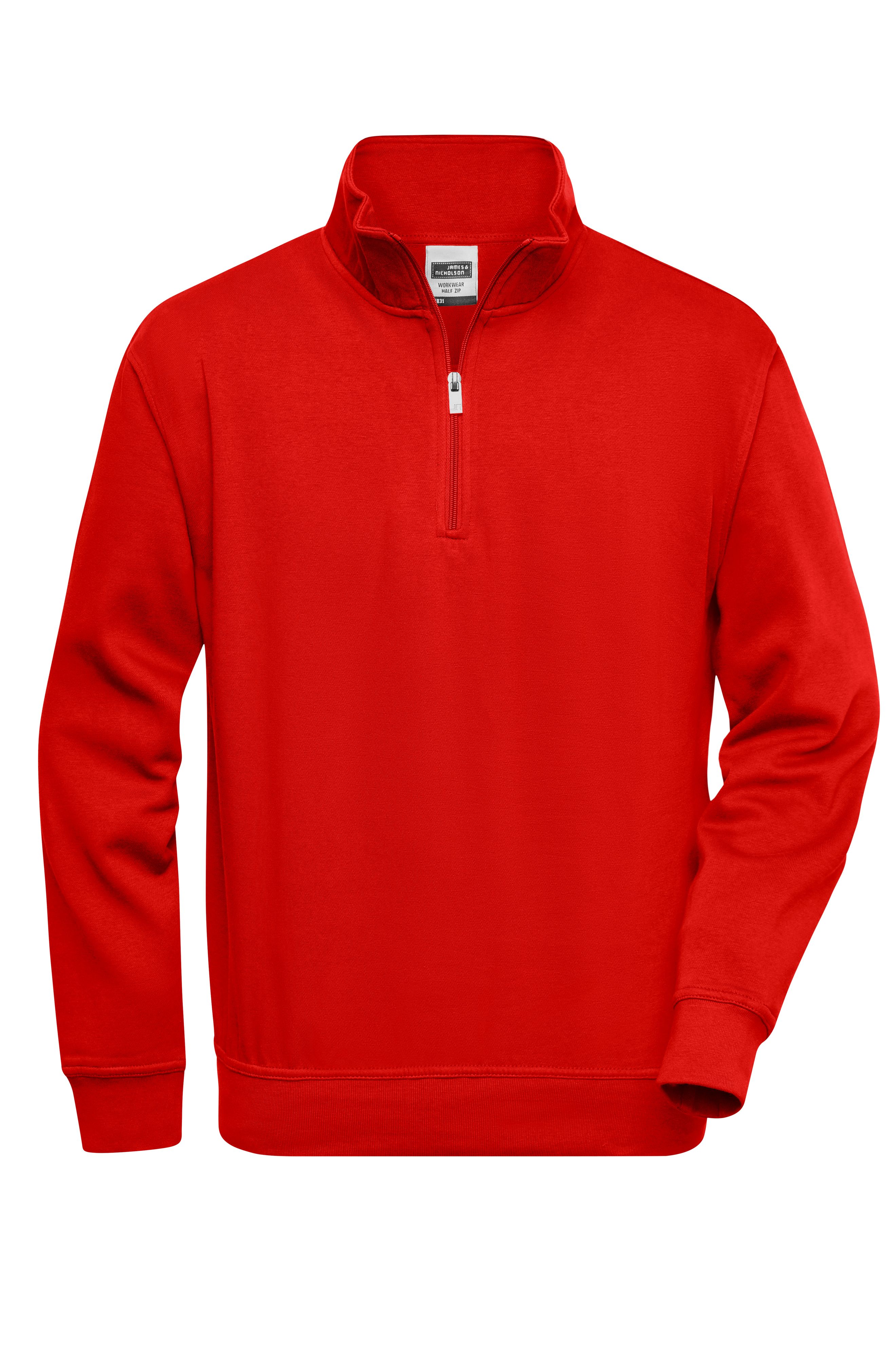 Workwear Half Zip Sweat JN831 Sweatshirt mit Stehkragen und Reißverschluss