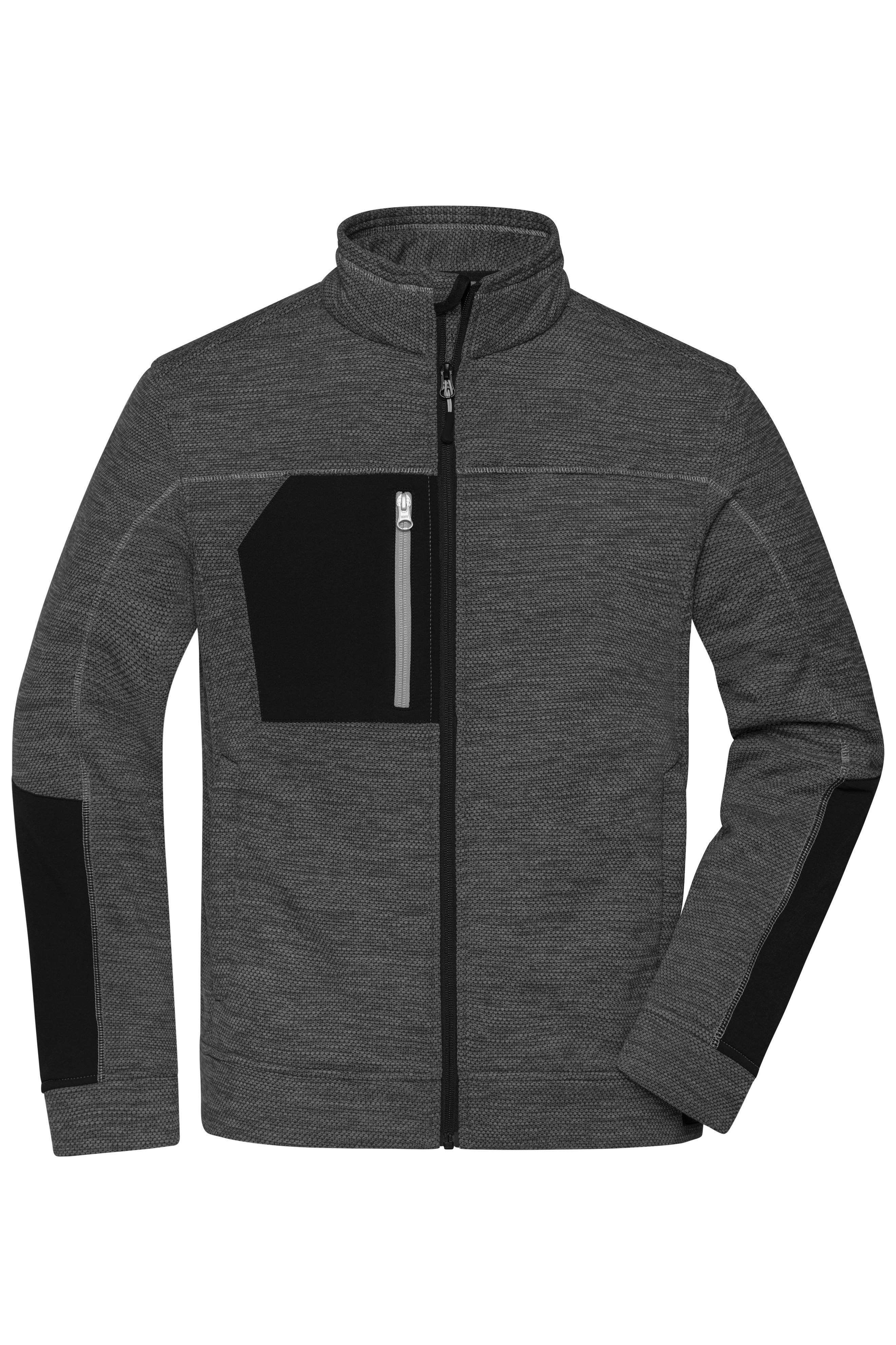 Men's Structure Fleece Jacket JN1818 Pflegeleichte Strick-Fleecejacke für Arbeit und Freizeit