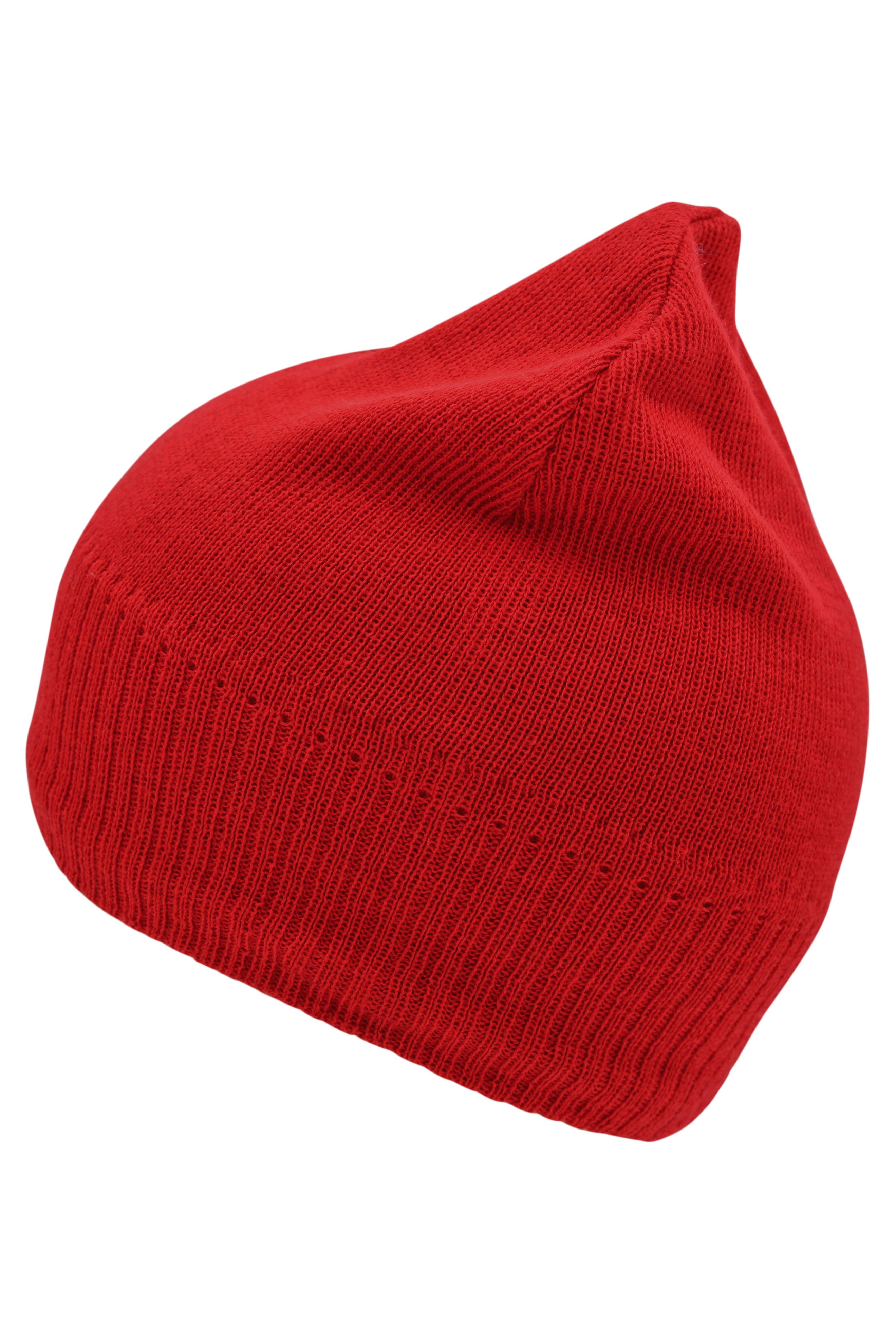 Knitted Beanie with Fleece Inset MB7925 Strickmütze mit Fleece Einsatz im Stirnbereich