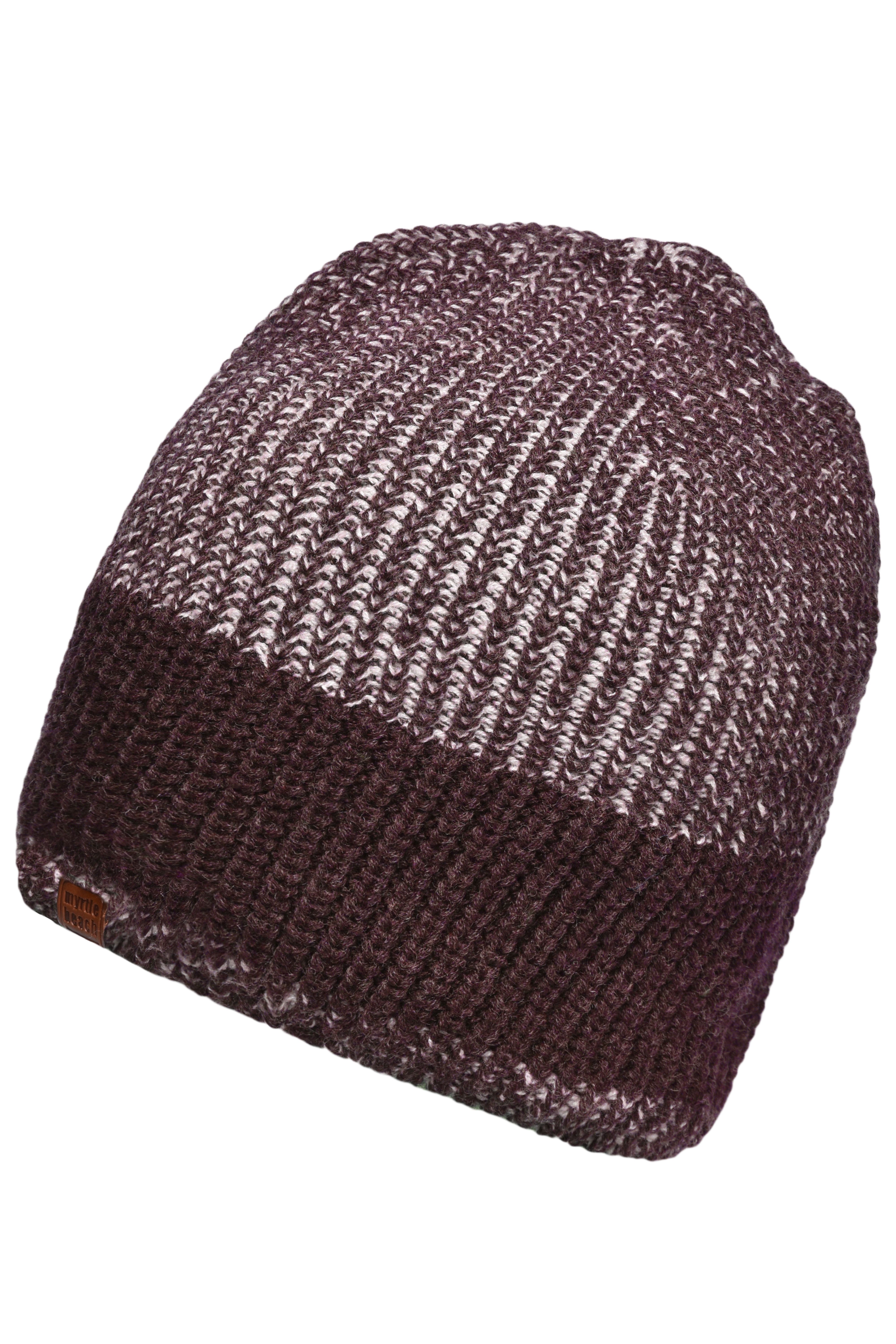 Urban Knitted Hat MB7993 Melierte Strickmütze in modischem Ripp-Design