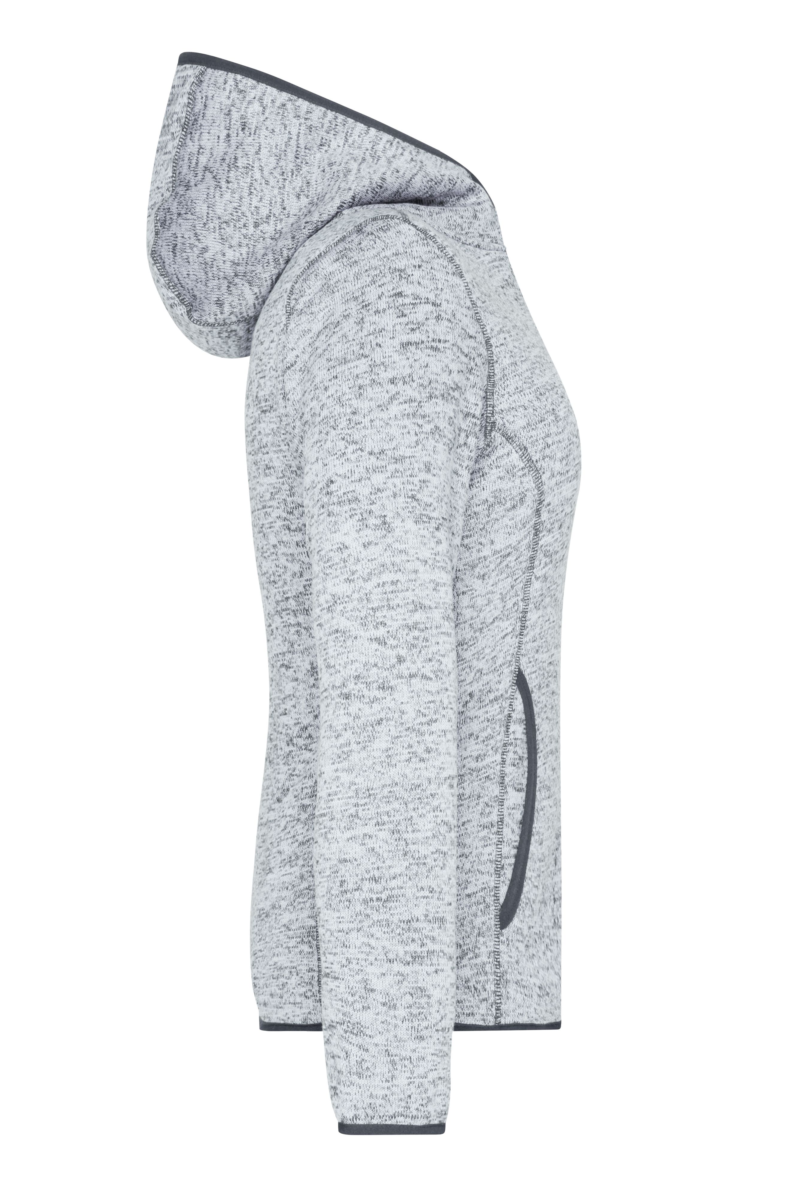 Ladies' Knitted Fleece Hoody JN588 Kapuzenjacke aus Strickfleece in Melangeoptik Ladies' Knitted Fleece Hoody JN588 Kapuzenjacke aus Strickfleece in Melangeoptik