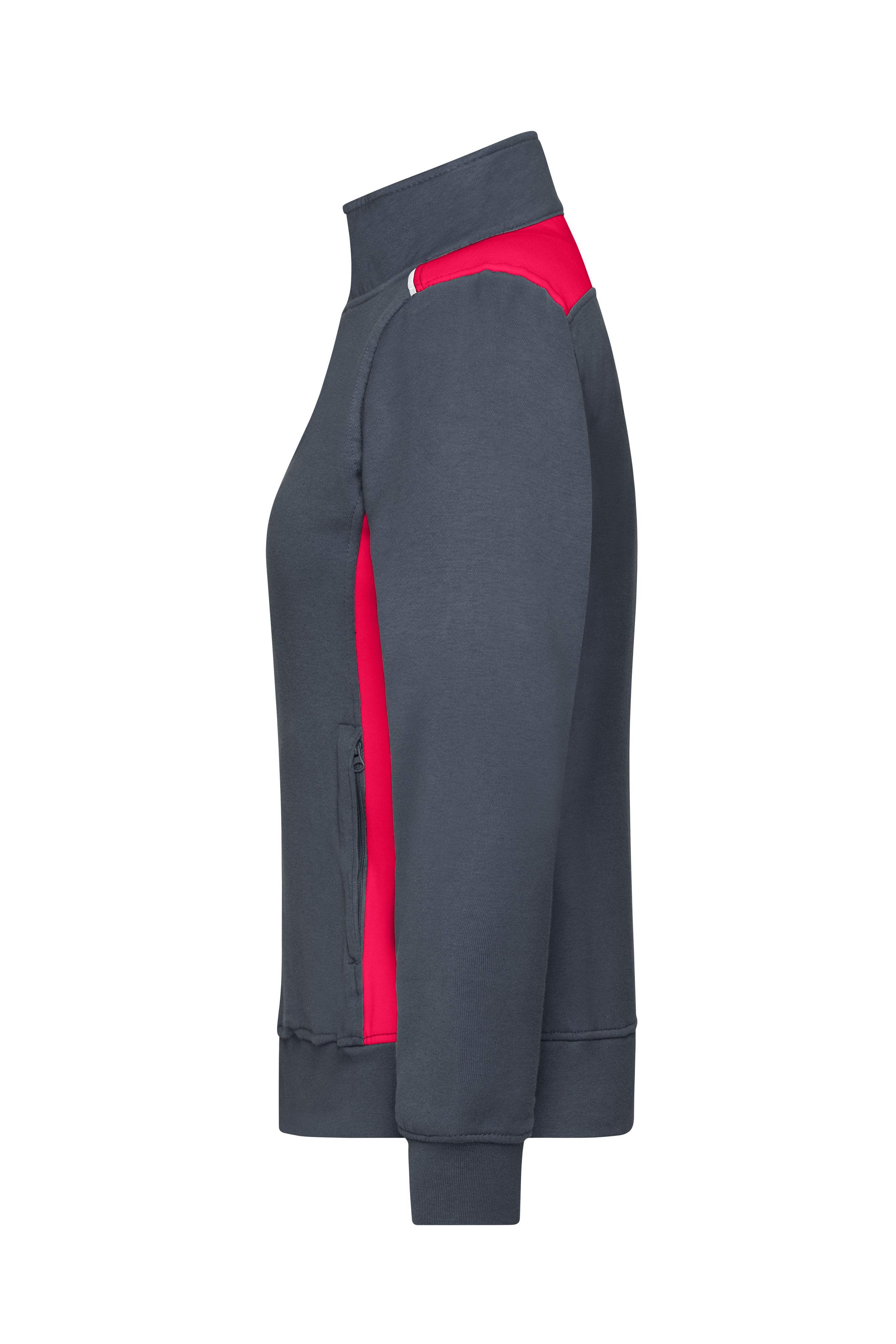 Ladies' Workwear Sweat Jacket - COLOR - JN869 Sweat-Jacke mit Stehkragen und Kontrasteinsätzen