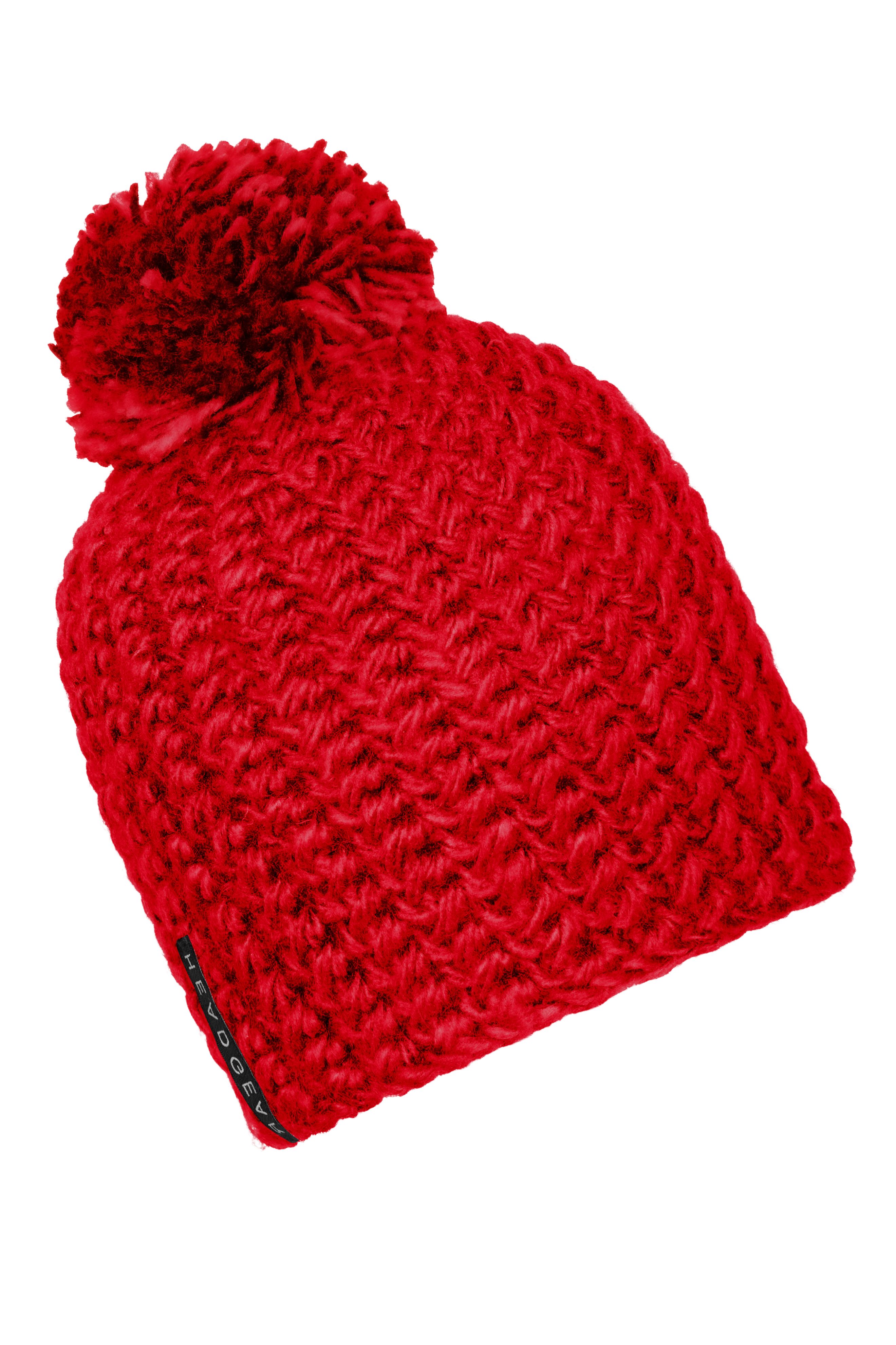 Unicoloured Crocheted Cap with Pompon MB7939 Häkelmütze mit Pompon