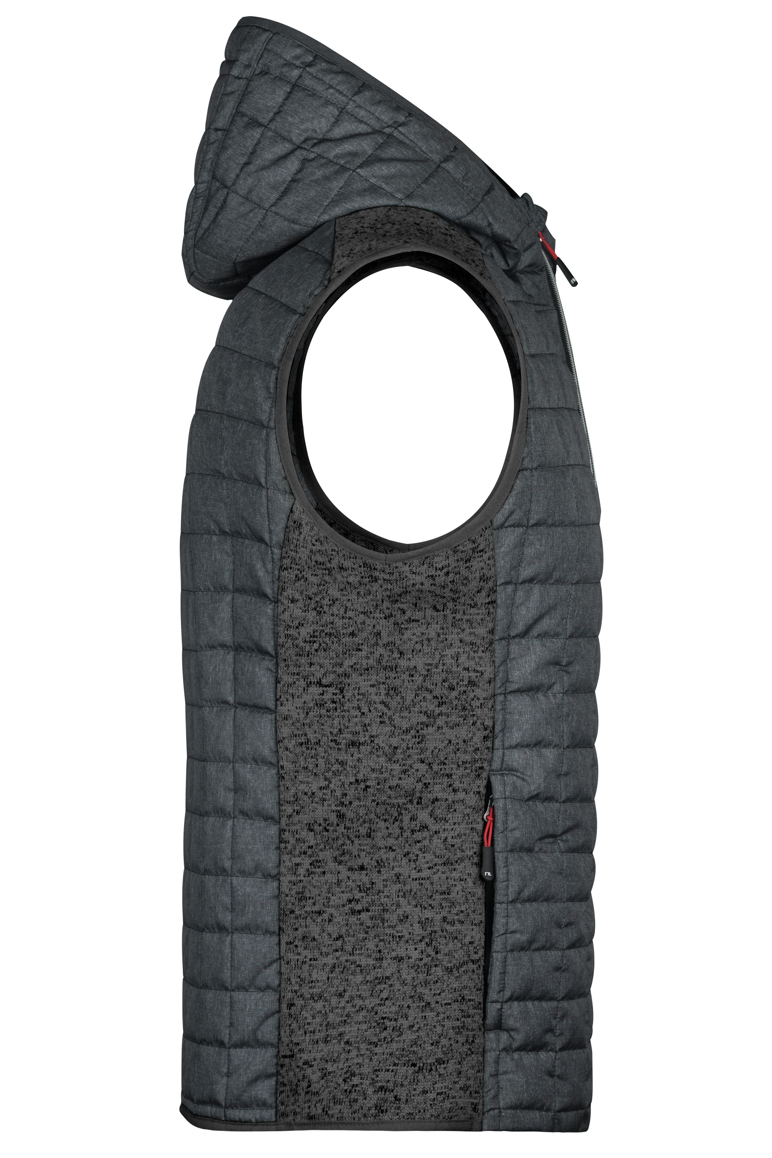 Men's Knitted Hybrid Vest JN768 Weste im stylischen Materialmix