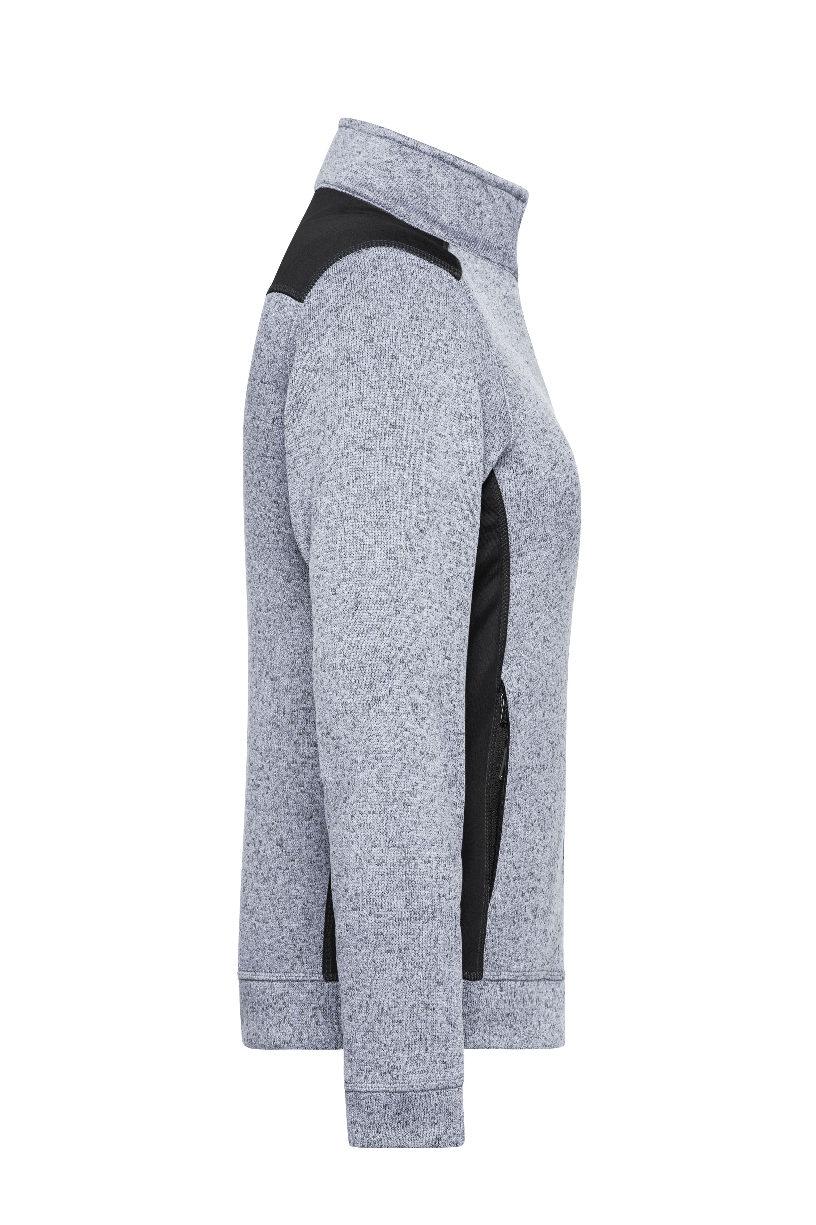 Ladies' Knitted Workwear Fleece Jacket - STRONG - JN861 Pflegeleichte Strickfleece Jacke im Materialmix