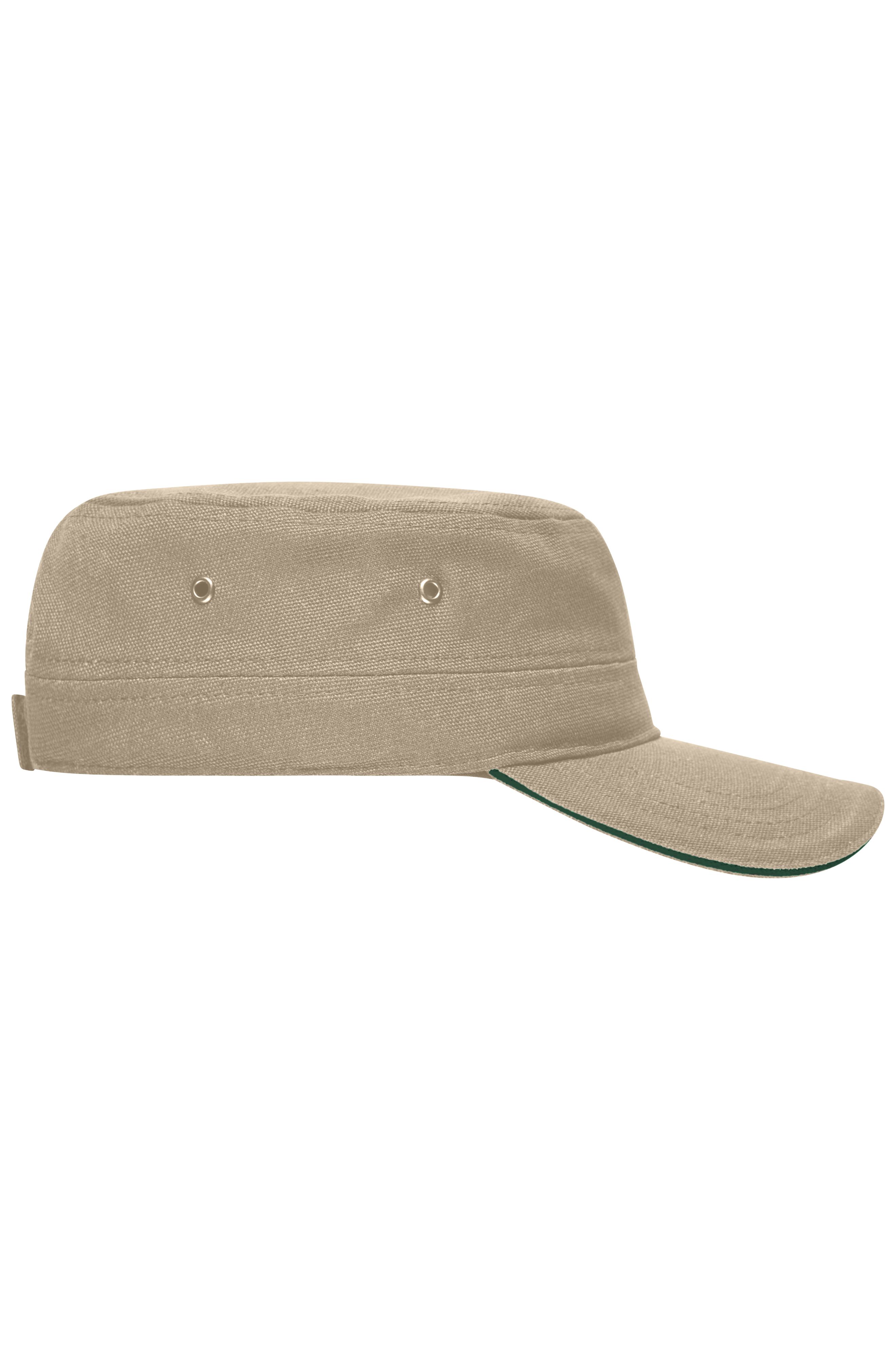 Military Sandwich Cap MB6555 Sandwich Cap im Military-Stil aus robustem Baumwollcanvas