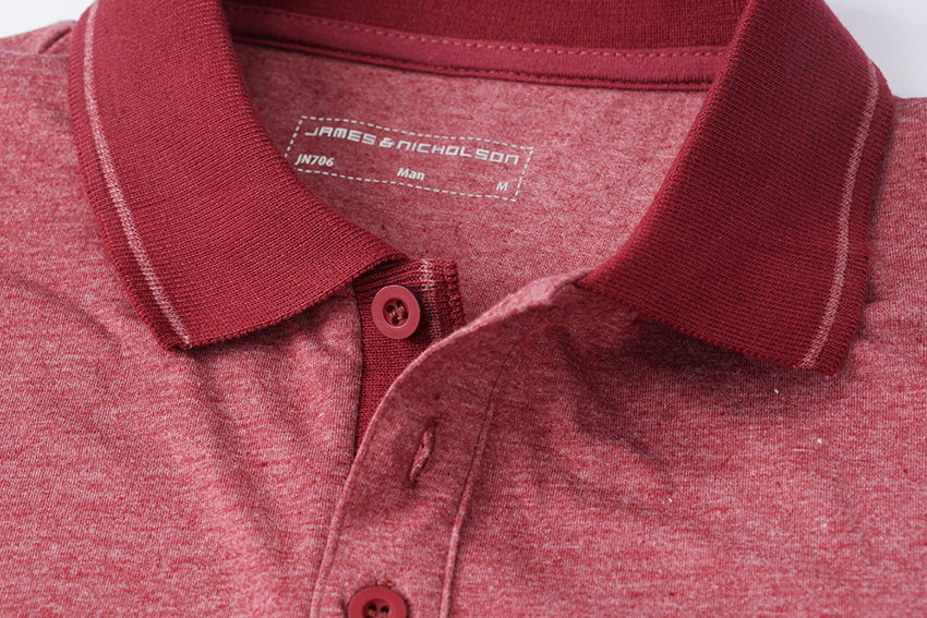 Men's Heather Polo JN706 Melange Polo mit modischen Details Men's Heather Polo JN706 Melange Polo mit modischen Details