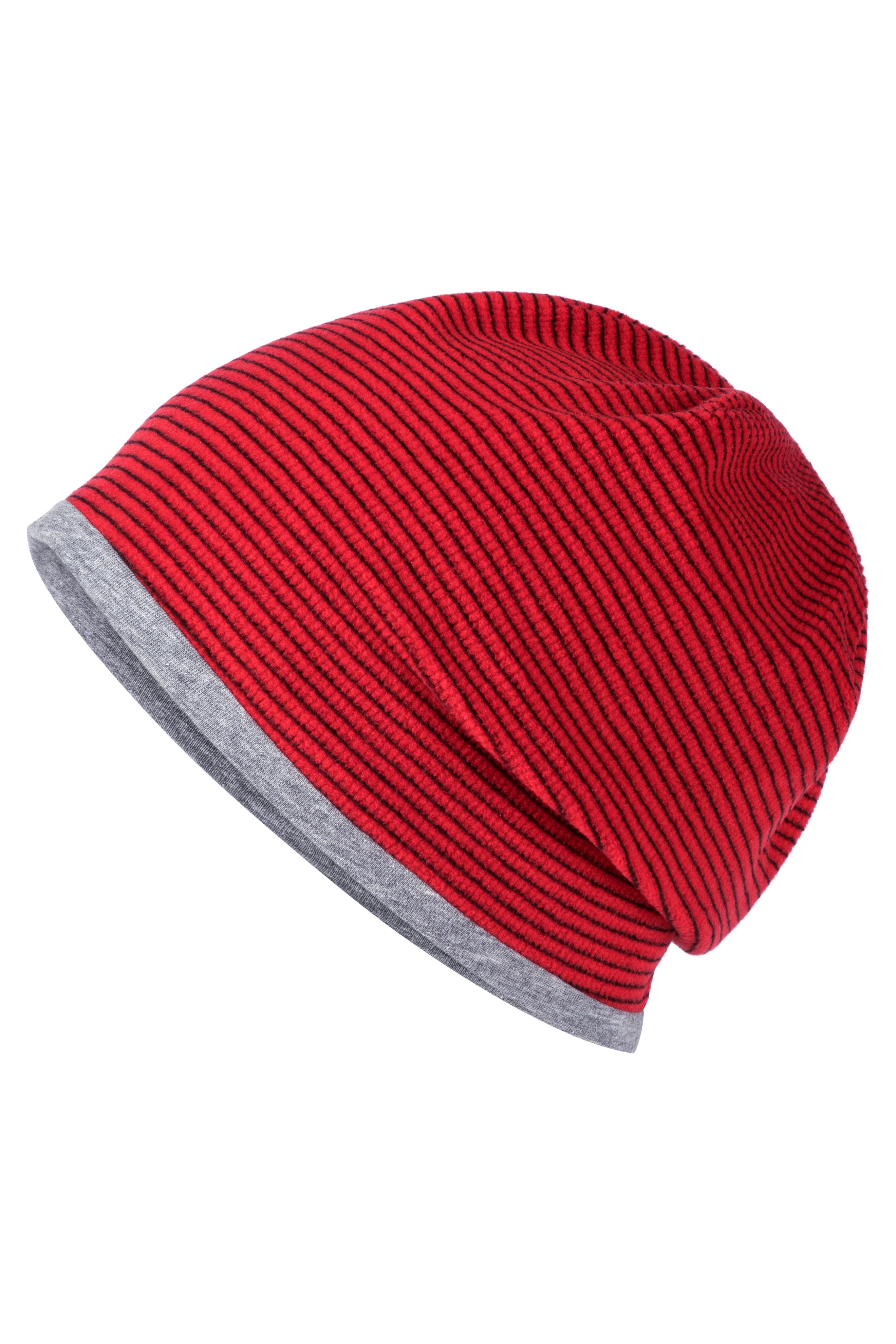 Structured Beanie MB7127 Stretchfleece-Mütze mit Kontrastabschluss