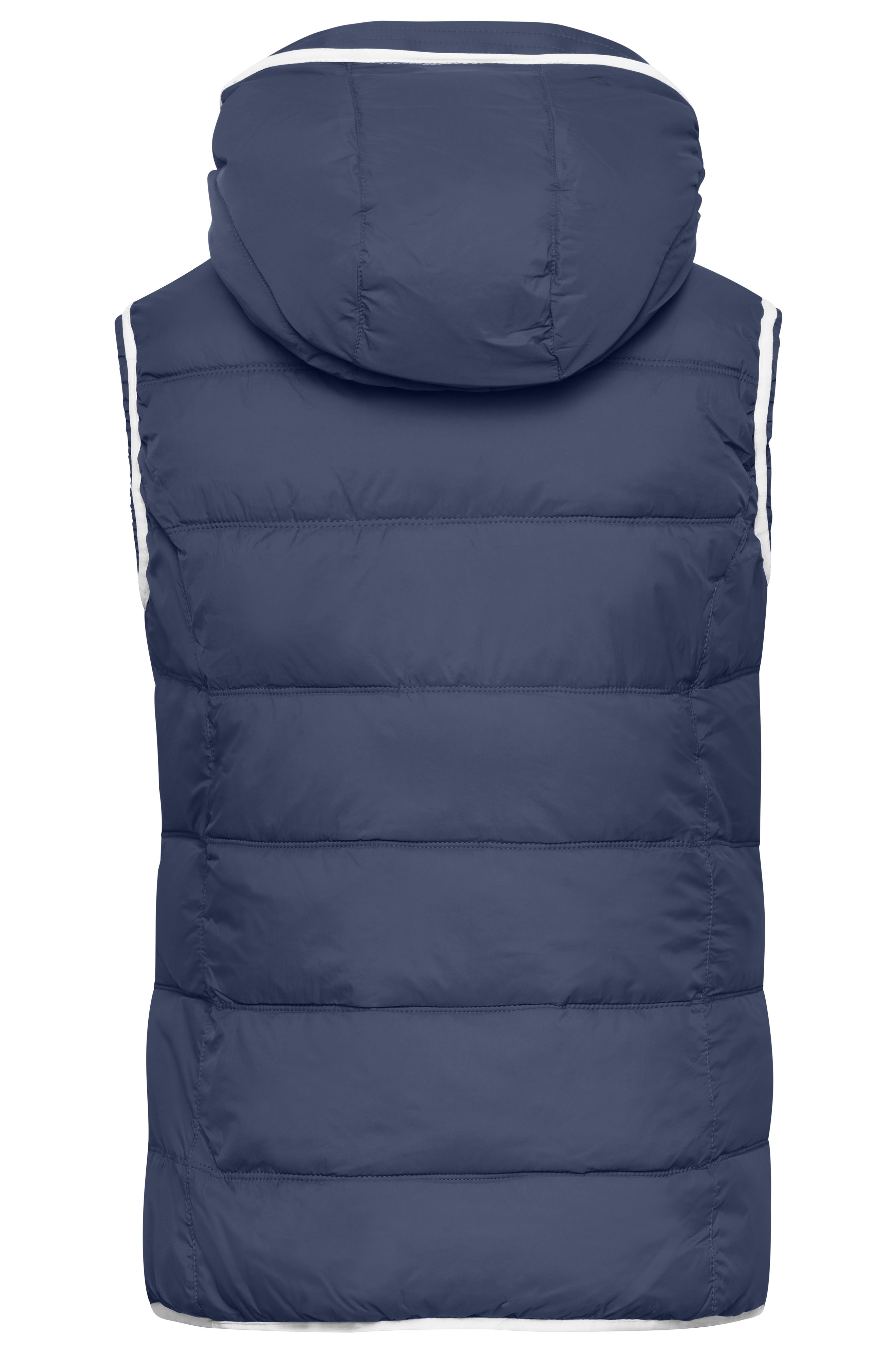 Ladies' Maritime Vest JN1075 Modische Steppweste mit angeschnittener Kapuze Ladies' Maritime Vest JN1075 Modische Steppweste mit angeschnittener Kapuze