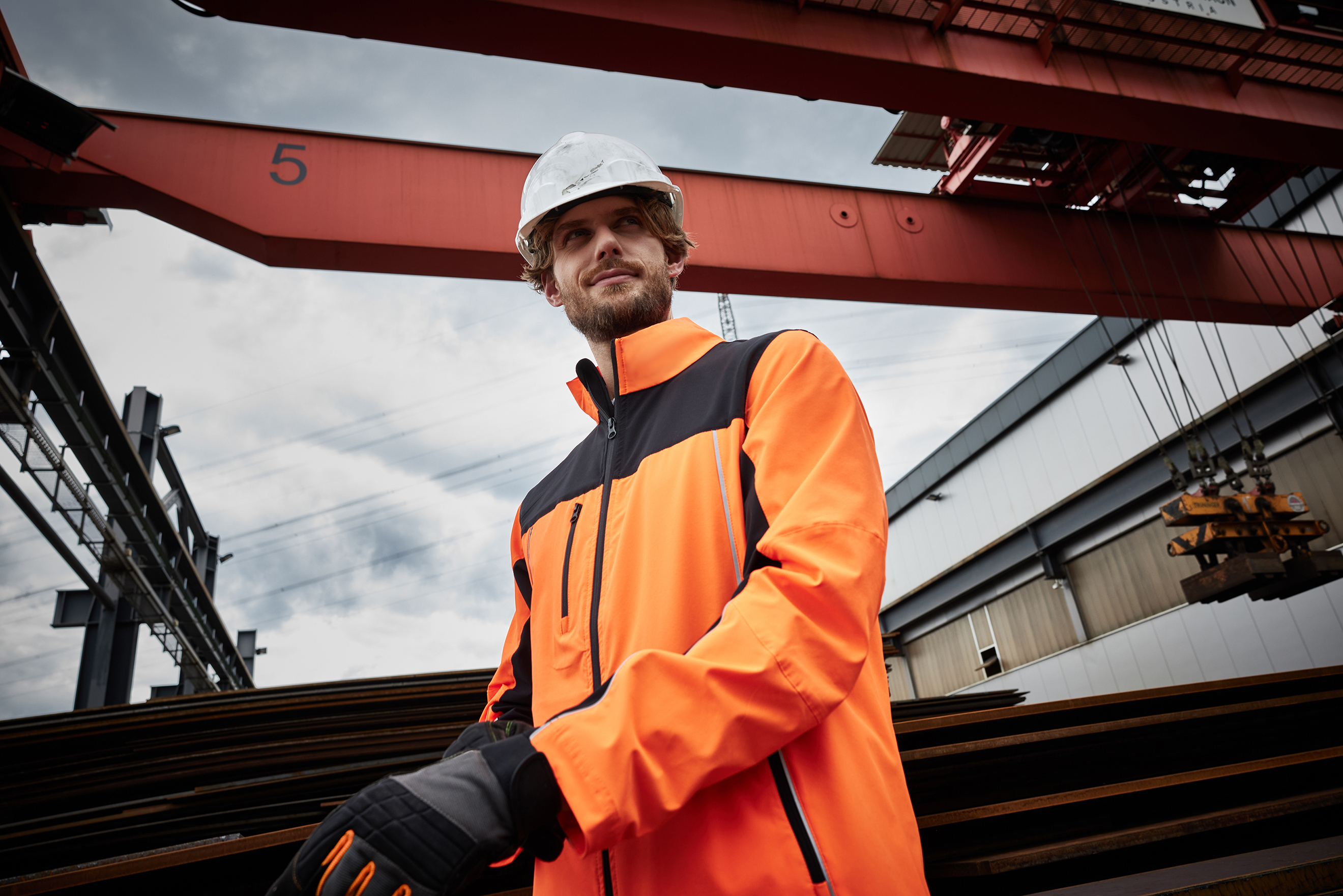 Signal-Workwear Jacket JN1854 Leichte, elastische Jacke in Signalfarbe