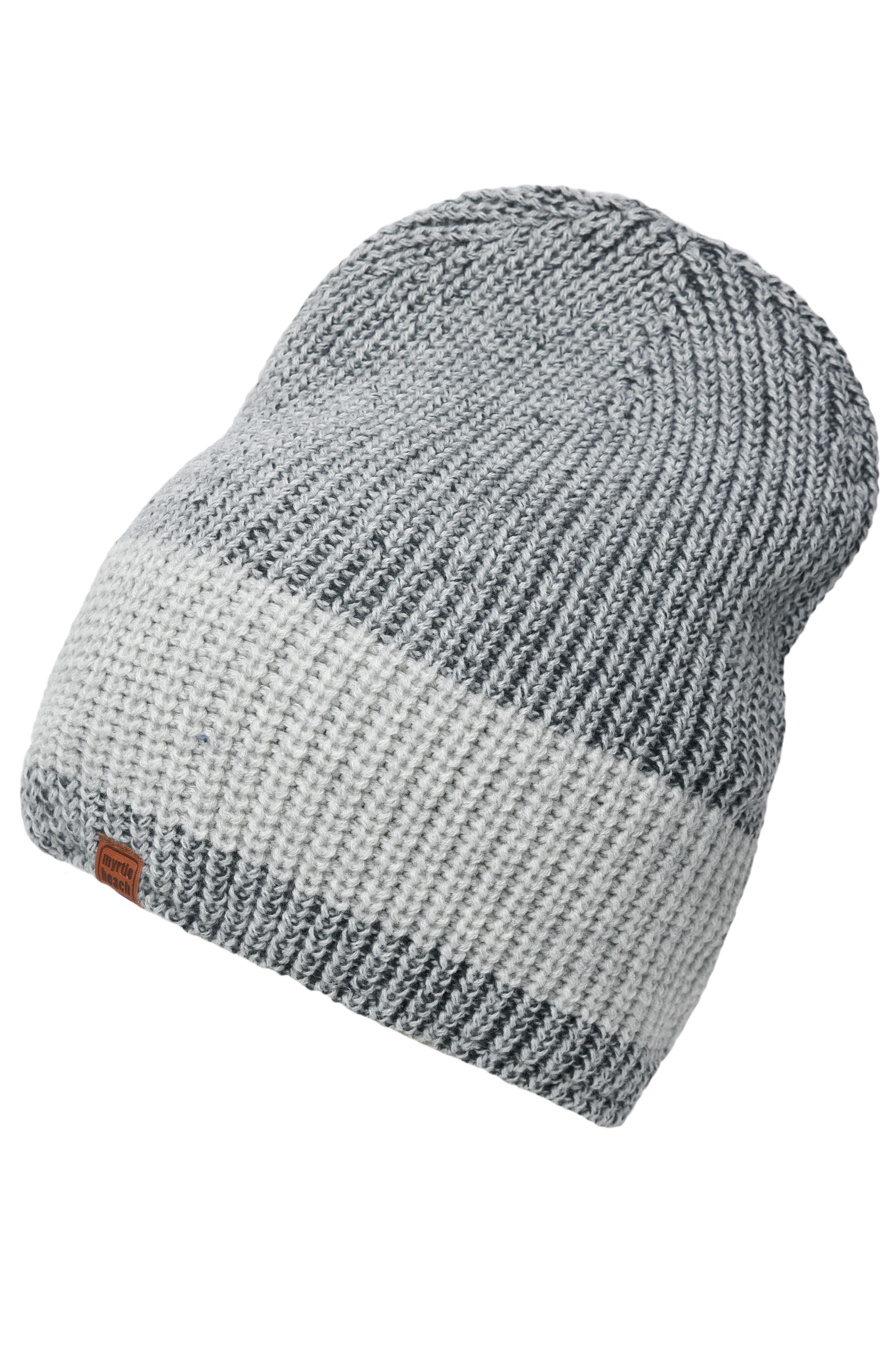 Urban Knitted Hat MB7993 Melierte Strickmütze in modischem Ripp-Design