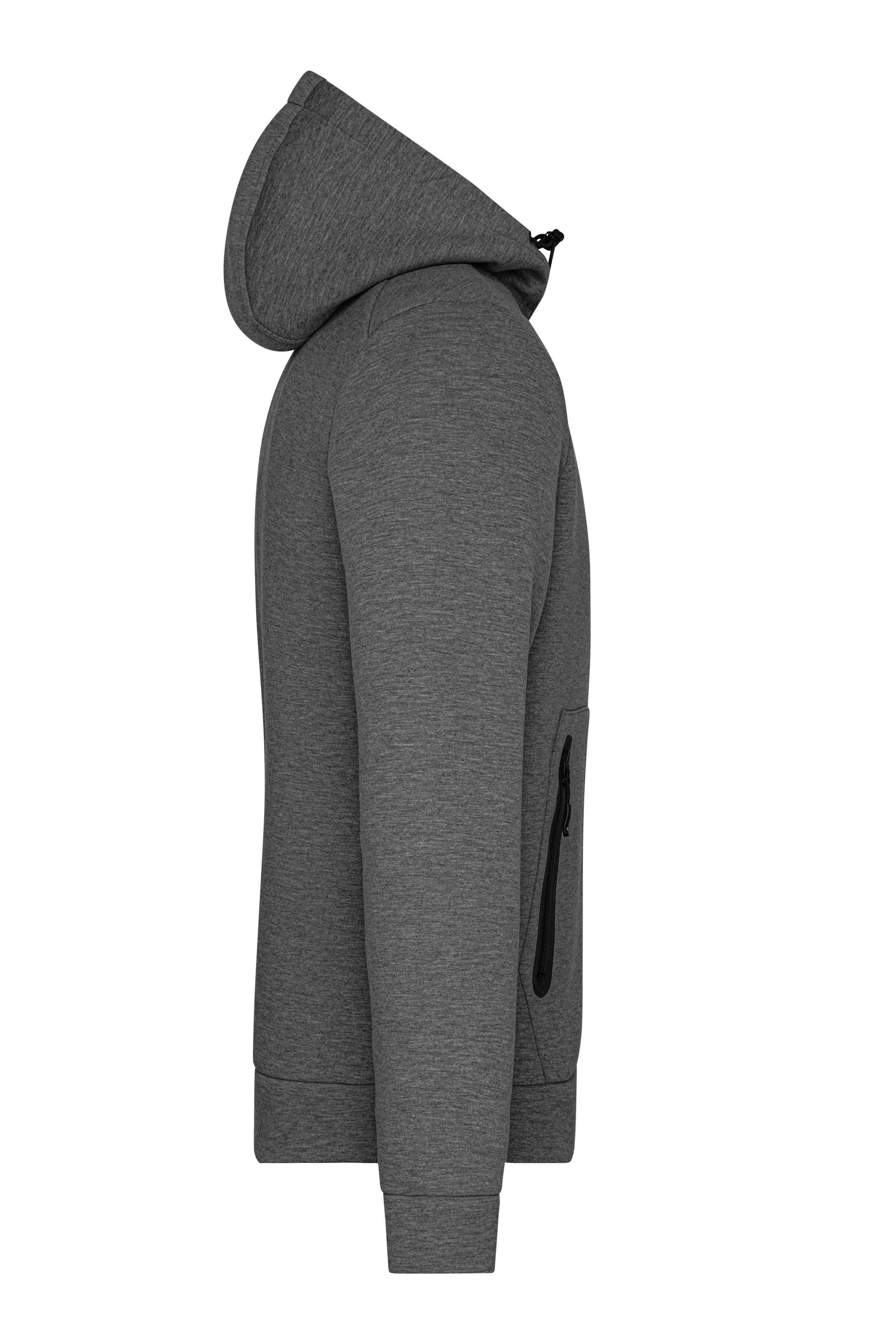 Men's Hooded Jacket JN1144 Kapuzenjacke mit modischen Details in Melange Optik