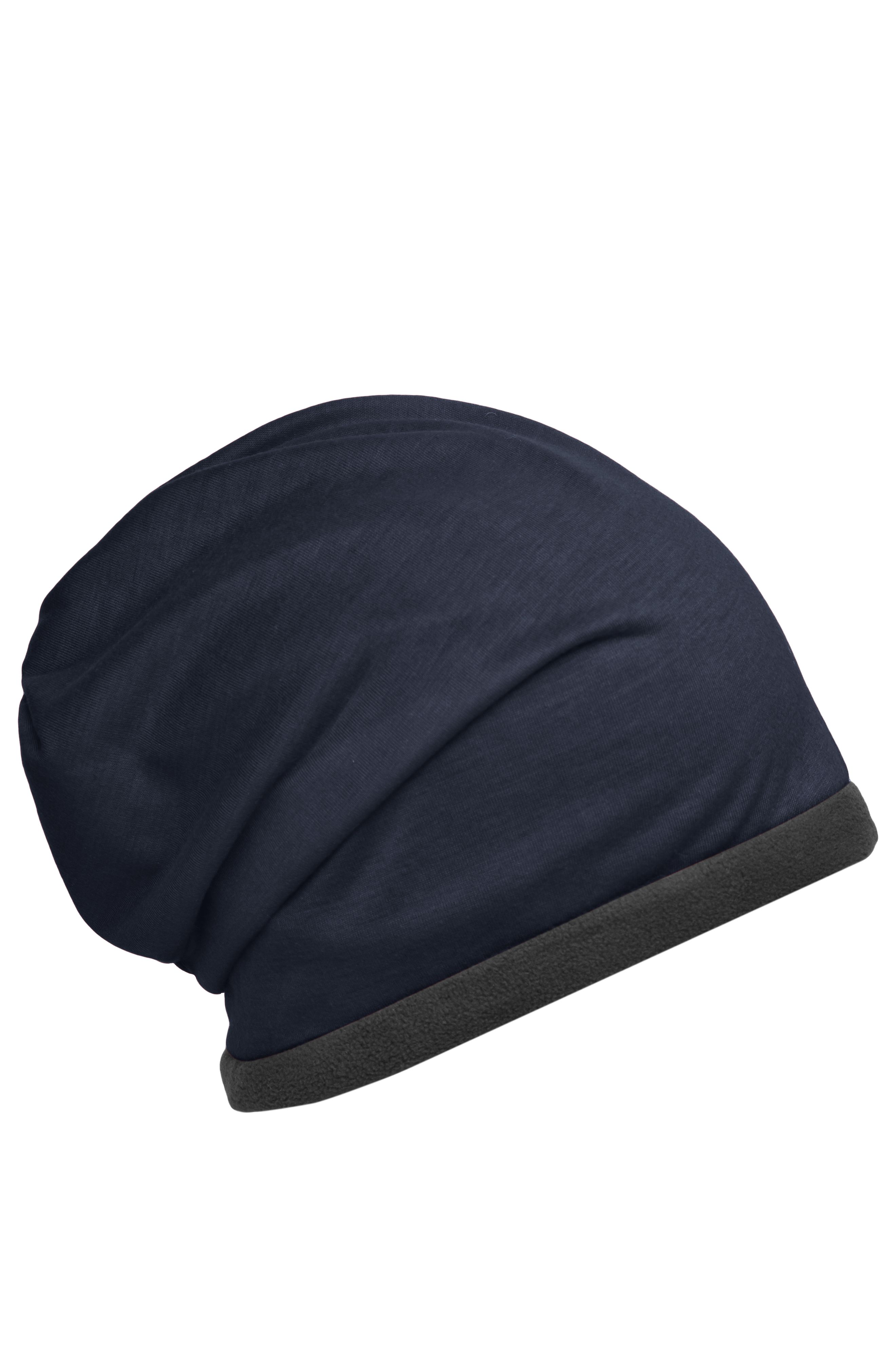 Fleece Beanie MB7131 Lässige Mütze mit Fleece-Kontrastabschluss