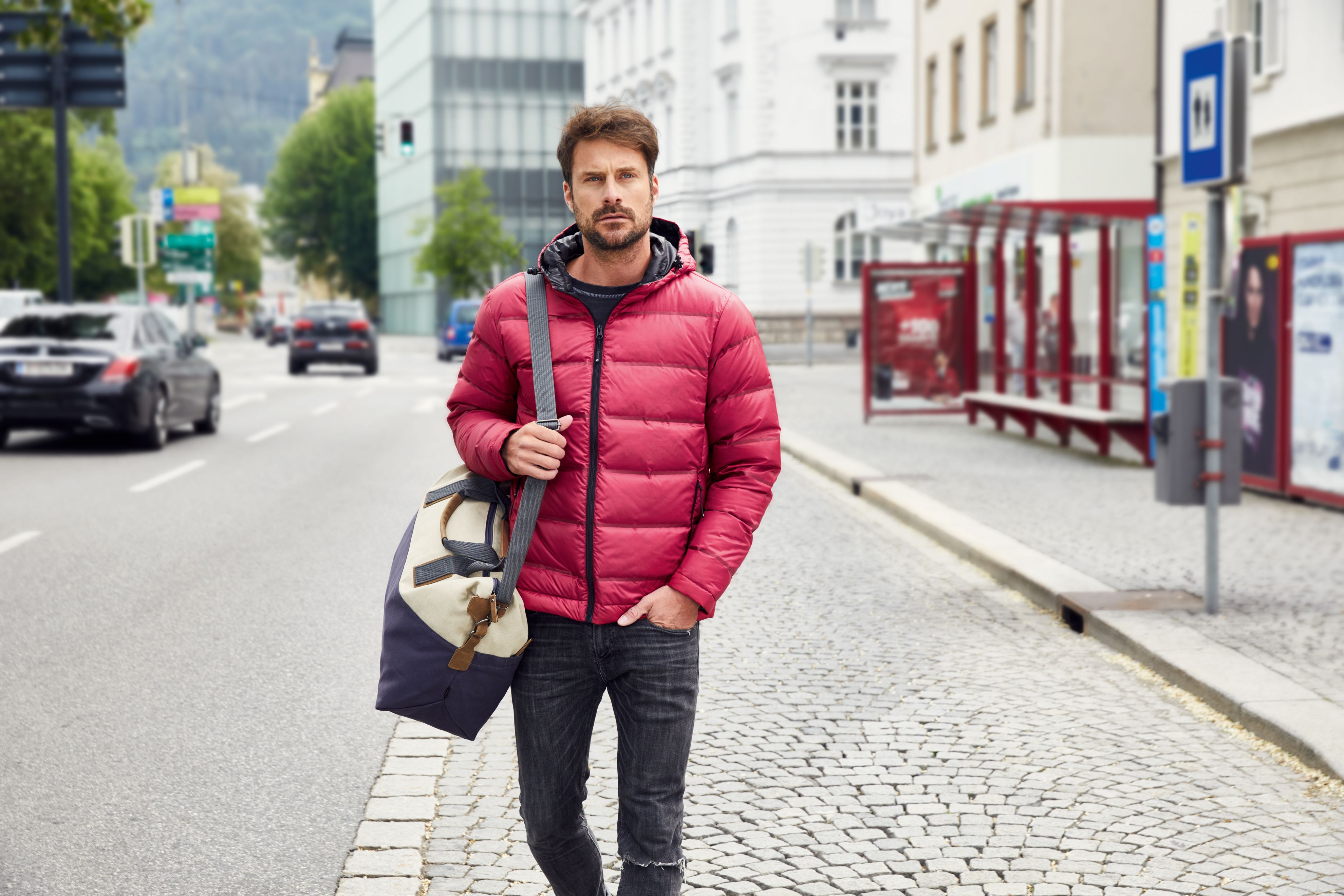 Men's Hooded Down Jacket JN1152 Daunenjacke mit Kapuze in neuem Design, Steppung der Jacke ist geklebt und nicht genäht