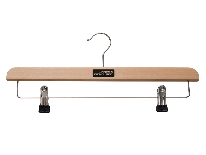 Clothes hanger with clip JN7108 Hochwertiger Holz-Kleiderbügel mit Klammersteg