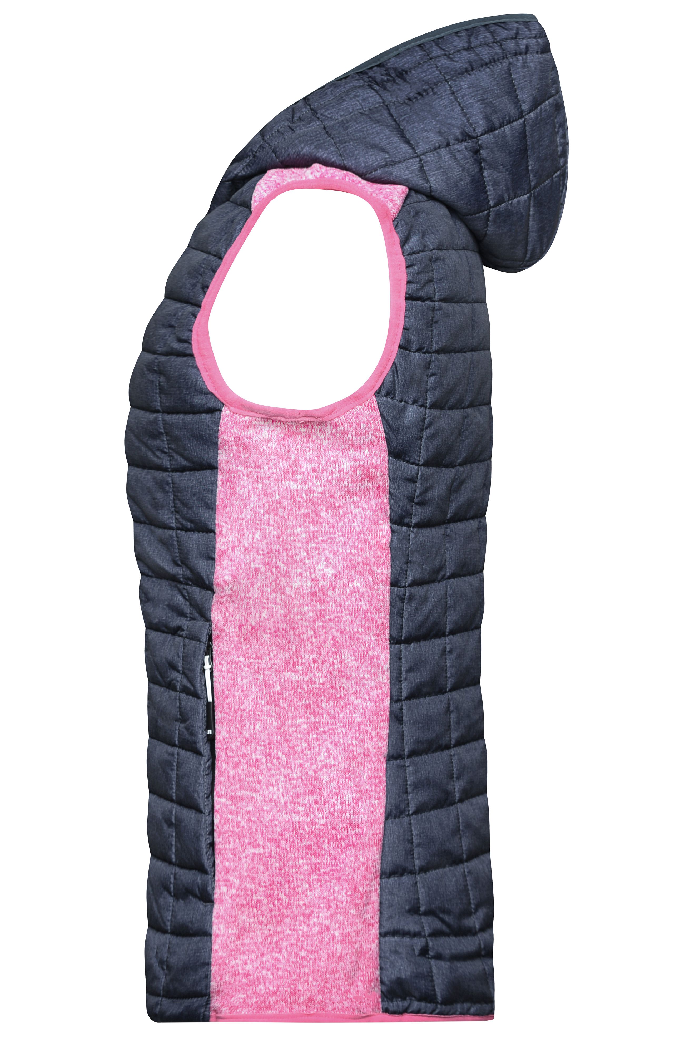 Ladies' Knitted Hybrid Vest JN767 Weste im stylischen Materialmix