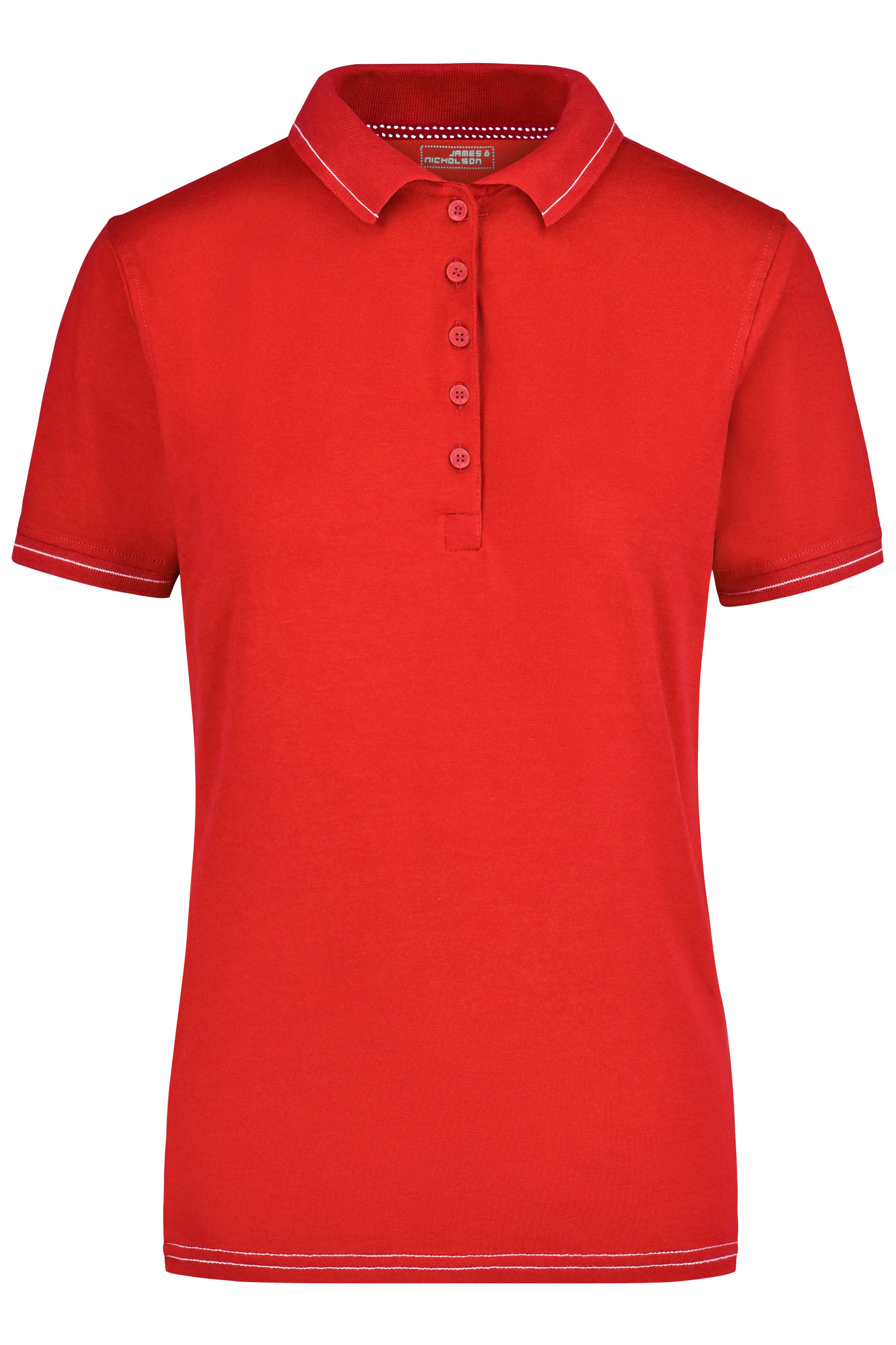 Ladies' Elastic Polo JN568 Hochwertiges Poloshirt mit Kontraststreifen
