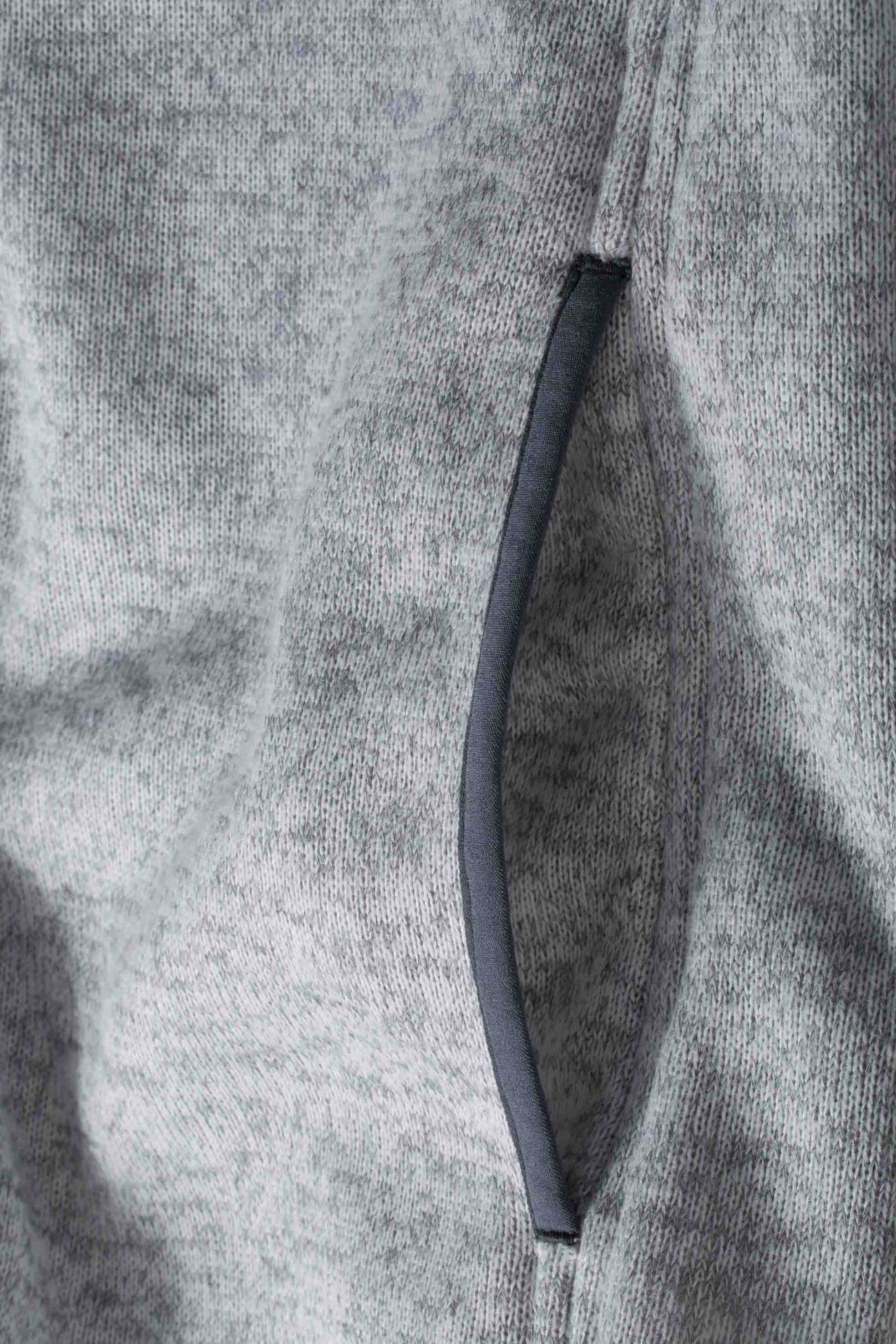 Men's Knitted Fleece Hoody JN589 Kapuzenjacke aus Strickfleece in Melangeoptik