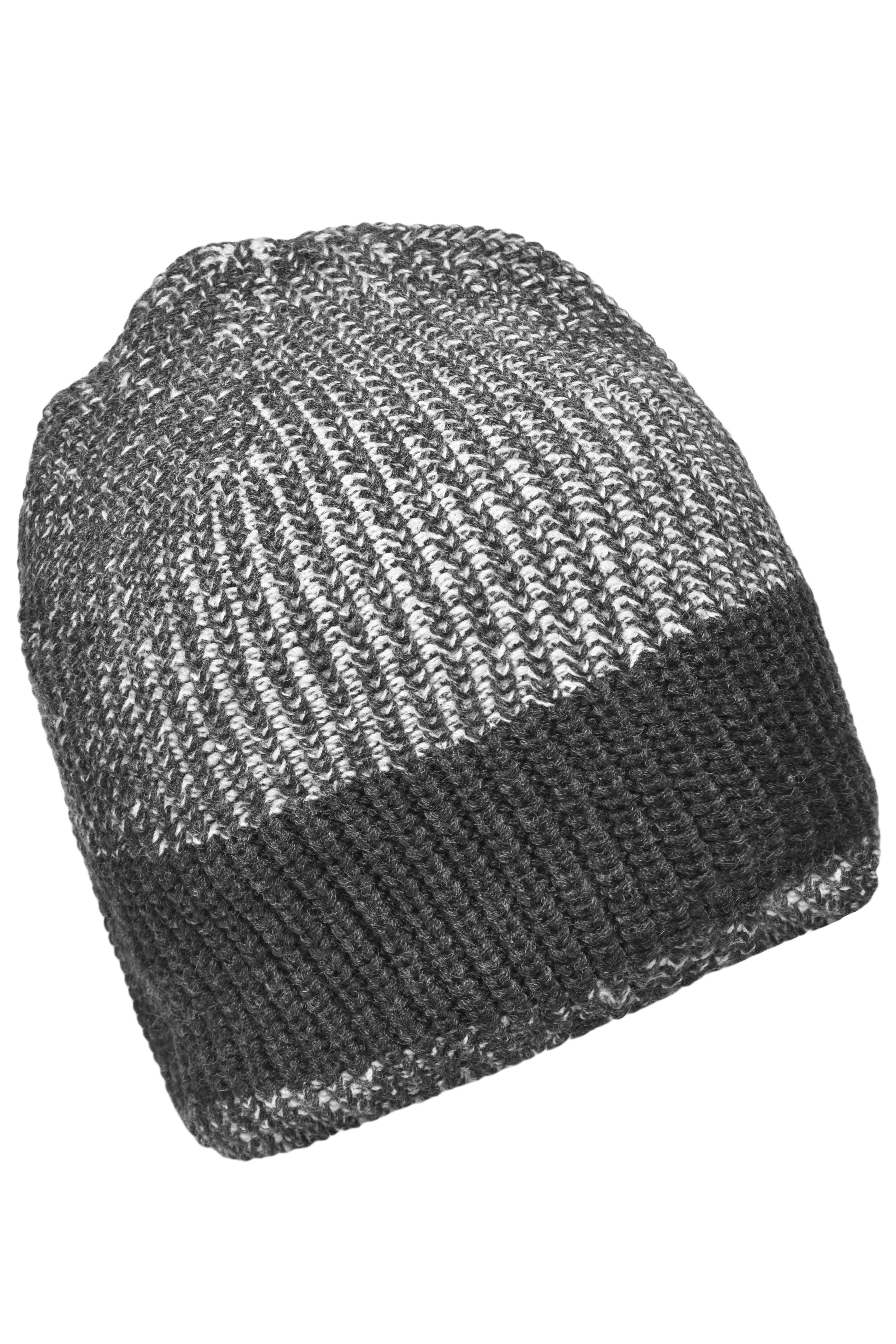 Urban Knitted Hat MB7993 Melierte Strickmütze in modischem Ripp-Design