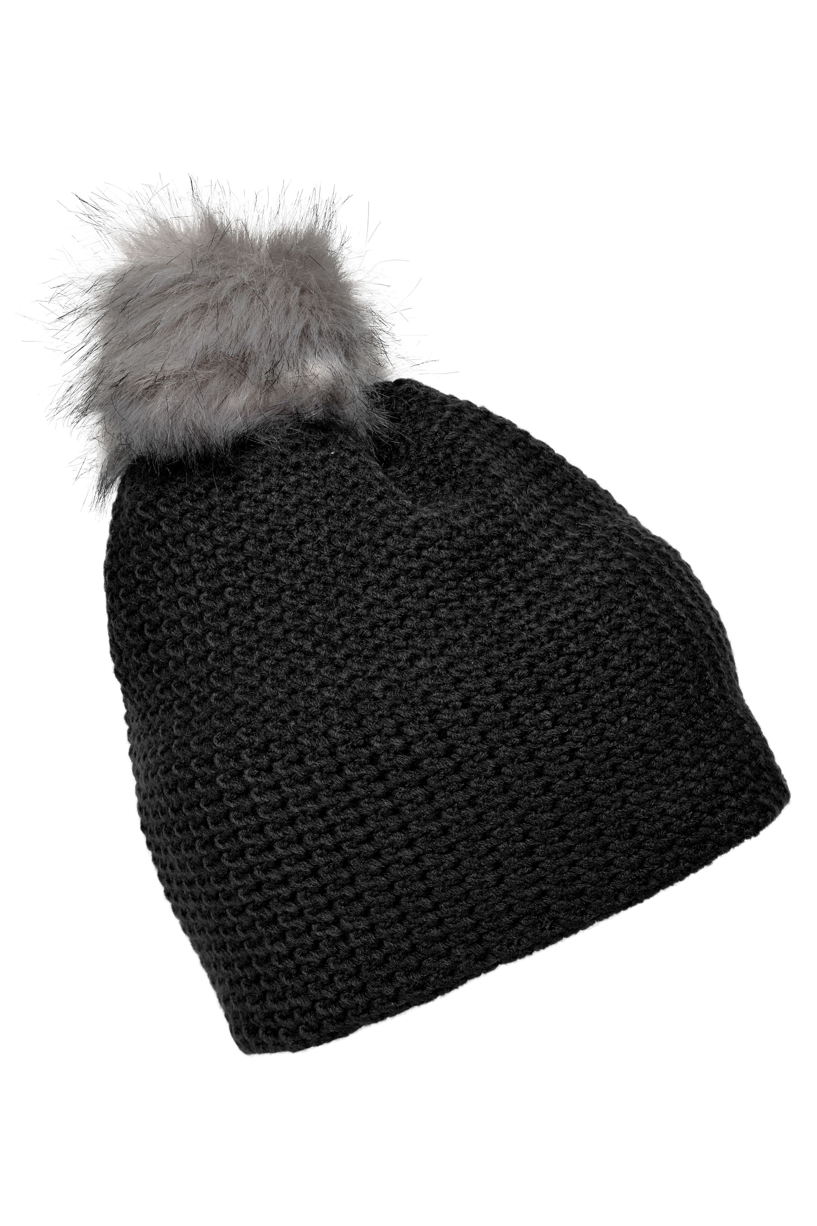 Fine Crocheted Beanie MB7120 Häkelmütze mit Pompon