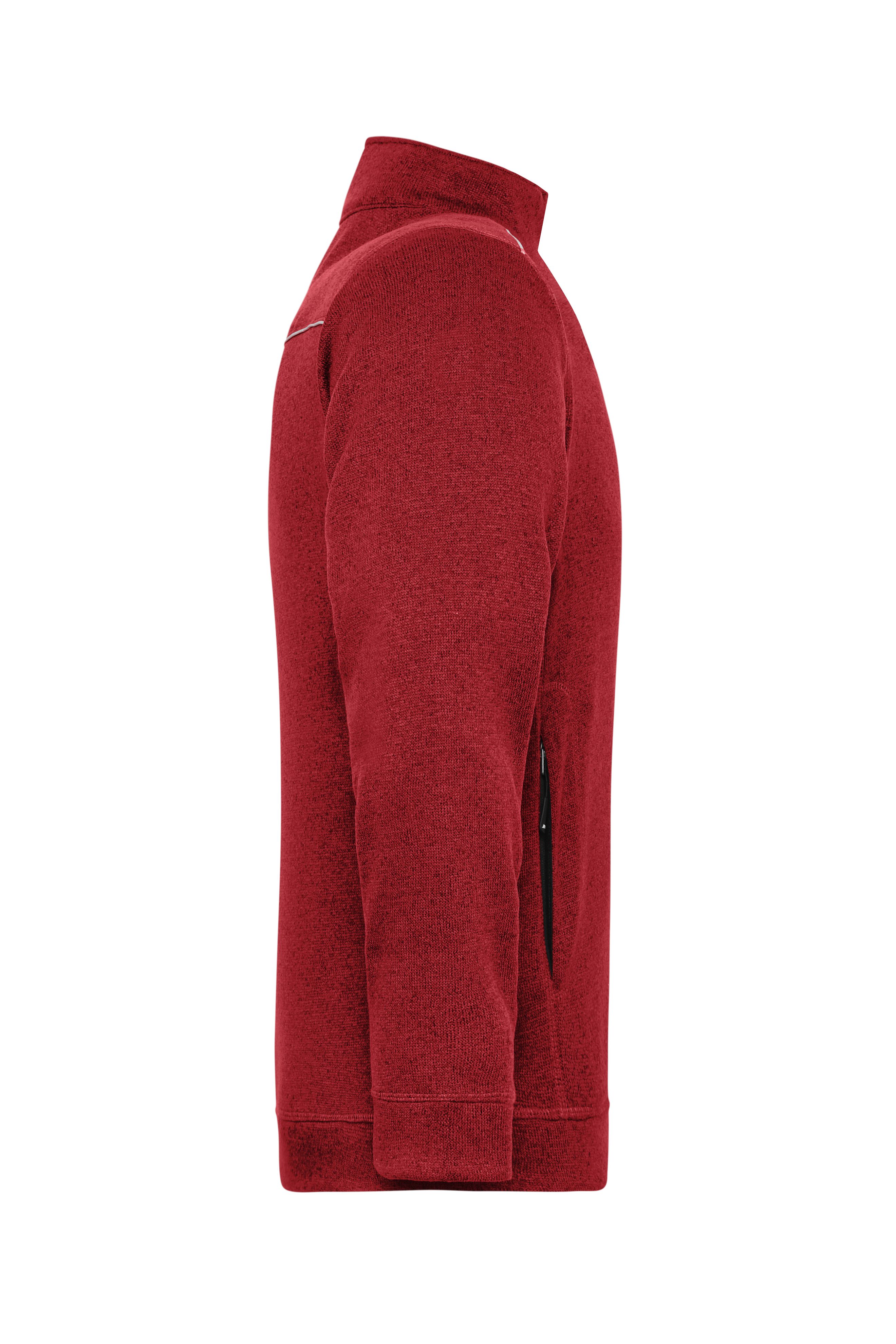 Men's Knitted Workwear Fleece Jacket - SOLID - JN898 Pflegeleichte Strickfleece-Jacke