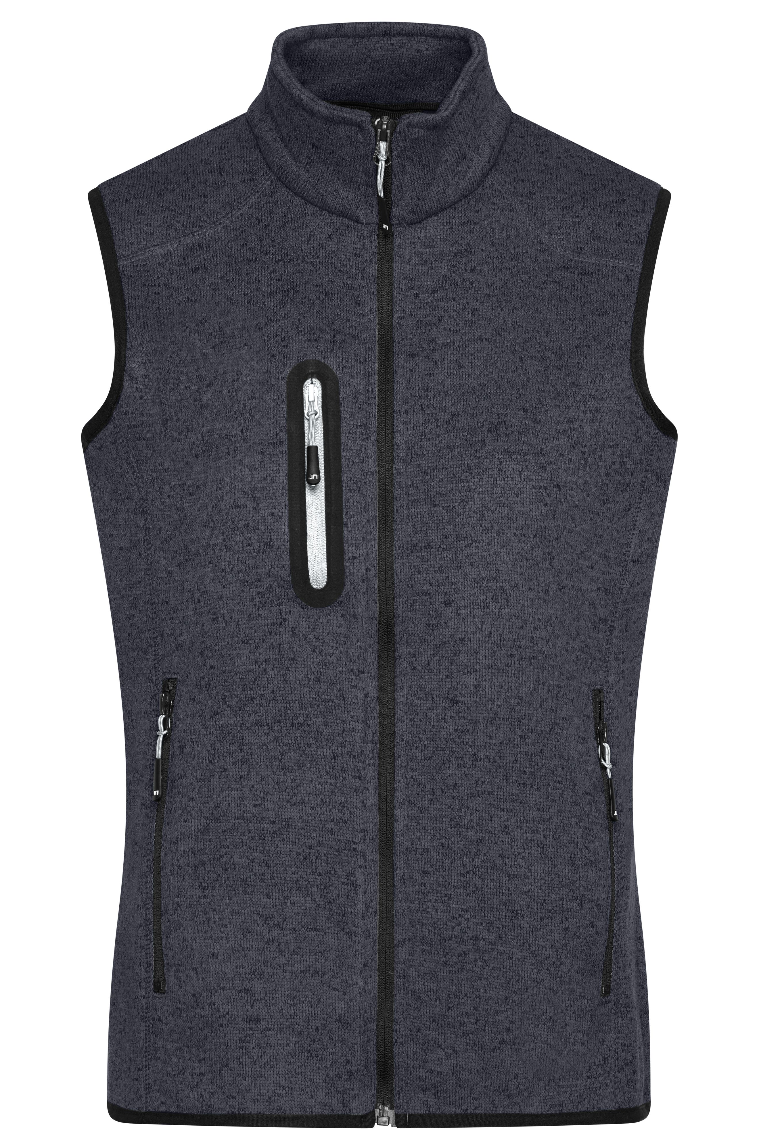 Men's Knitted Fleece Vest JN774 Strickfleece Weste mit Stehkragen