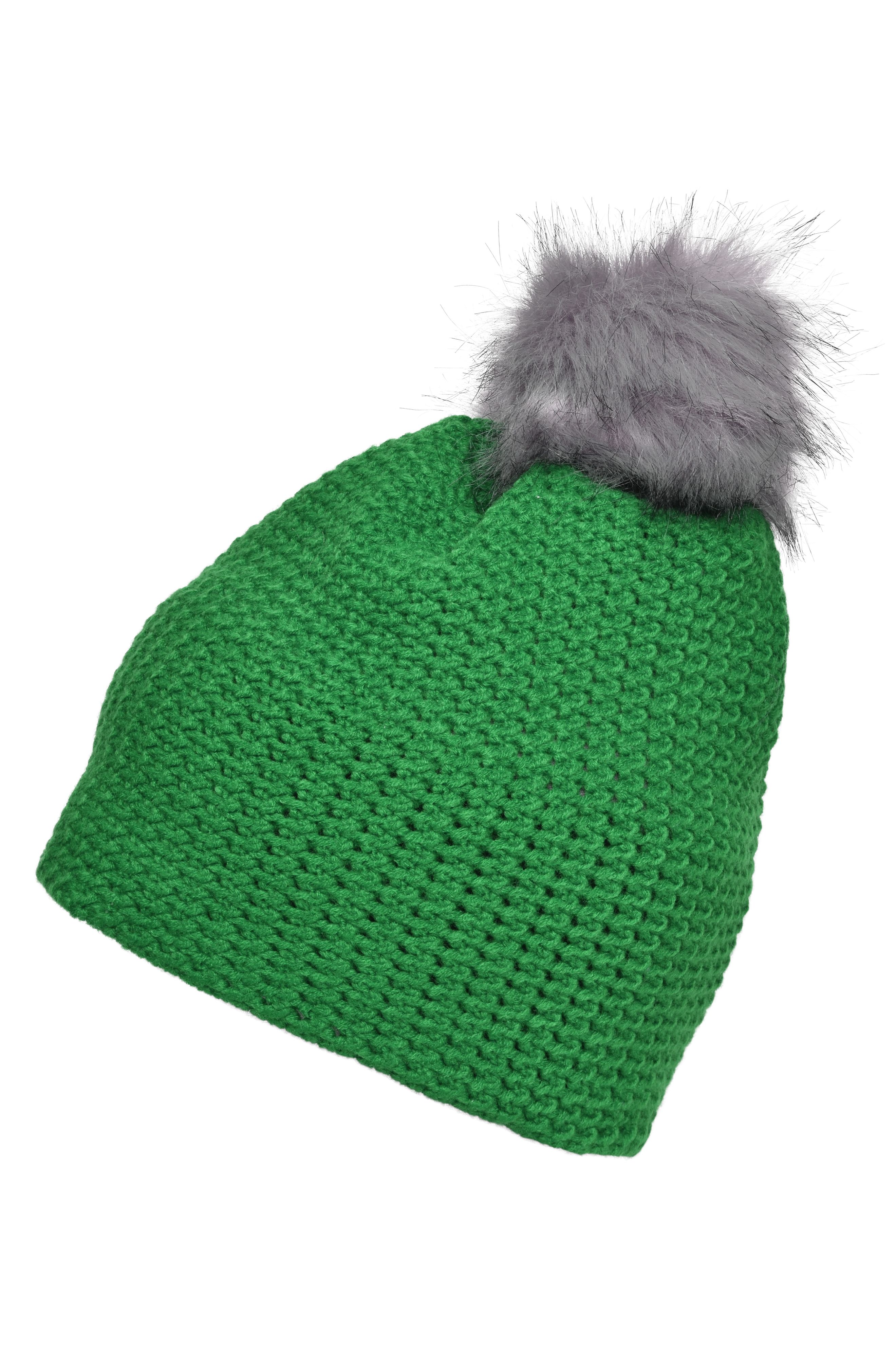 Fine Crocheted Beanie MB7120 Häkelmütze mit Pompon