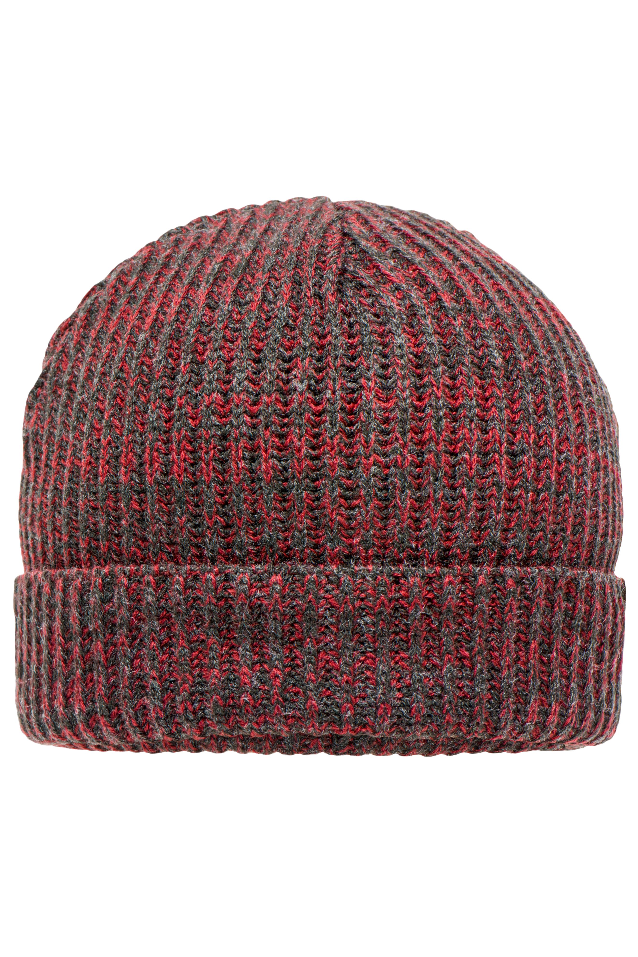 Urban Beanie MB7992 Melierte Strickmütze mit Krempe