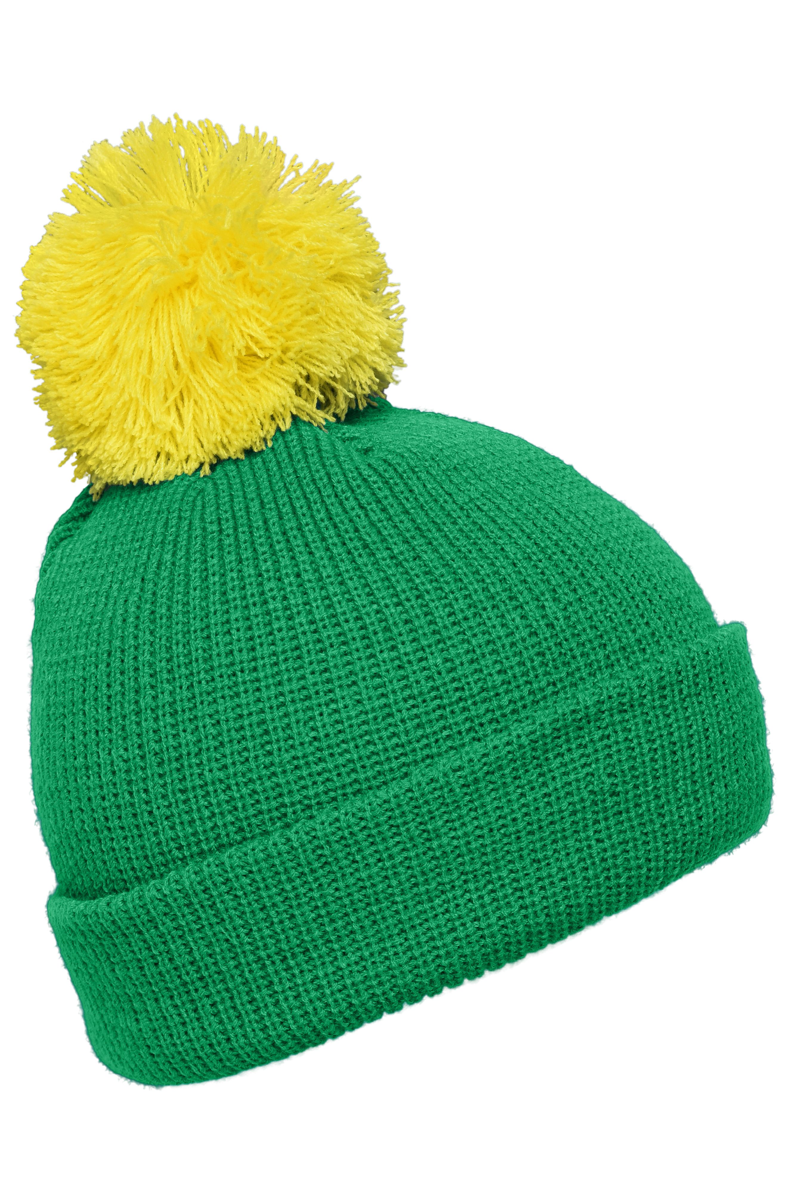 Pompon Hat with Brim MB7967 Strickmütze mit Umschlag und Pompon