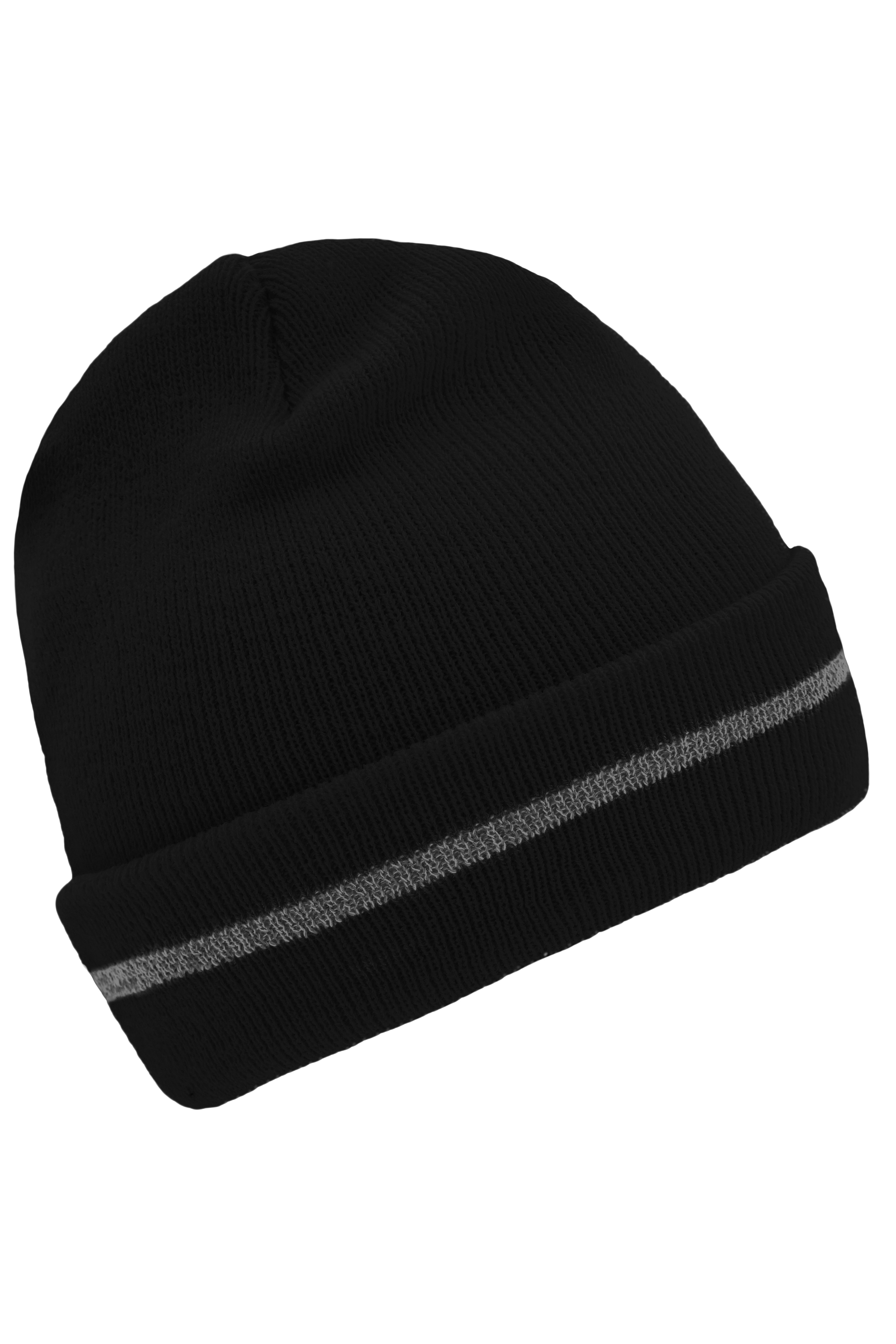 Reflective Beanie MB7141 Klassische Strickmütze mit einem reflektierenden Streifen im Umschlag ( ohne Schutzfunktion/ keine PSA )