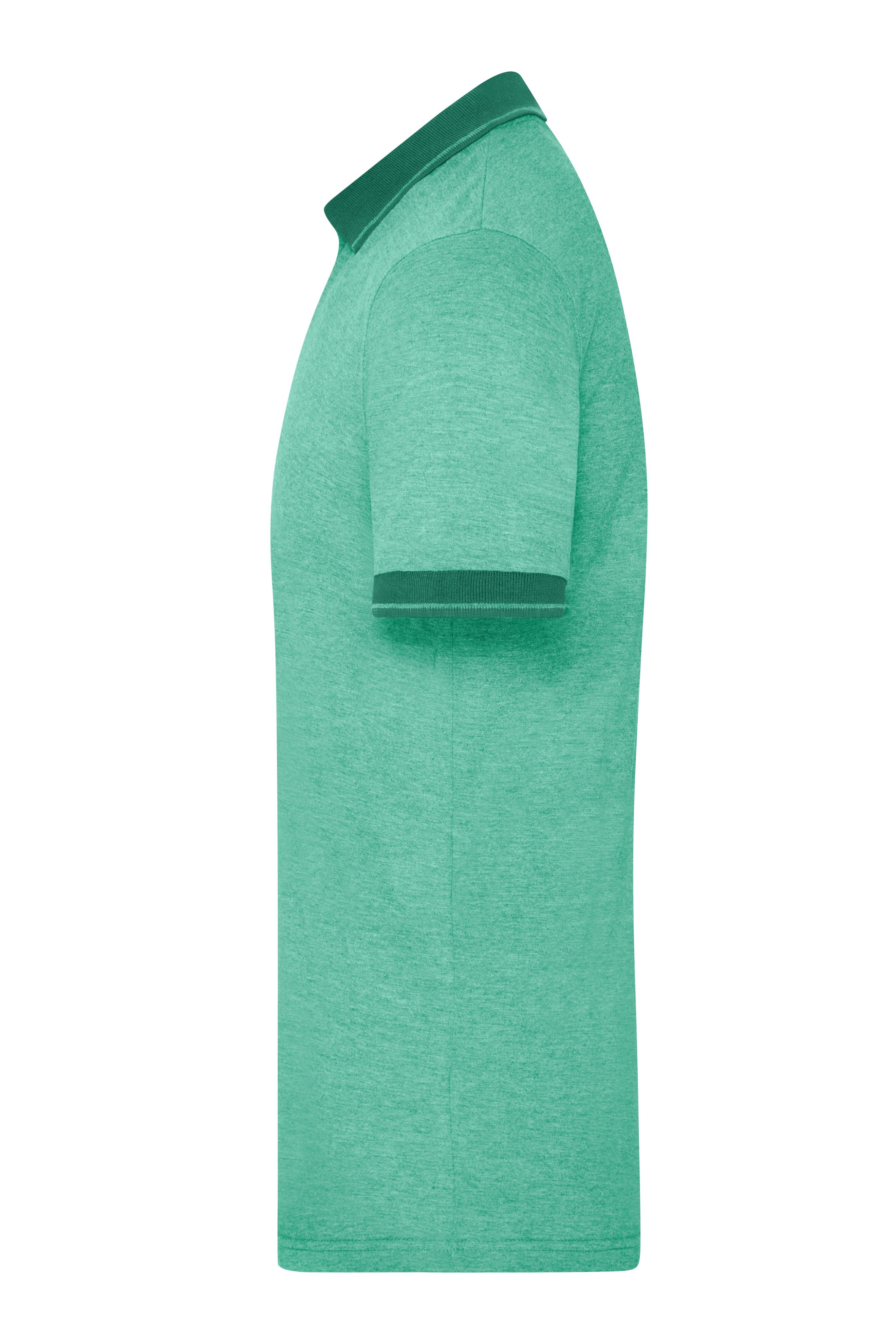 Men's Heather Polo JN706 Melange Polo mit modischen Details Men's Heather Polo JN706 Melange Polo mit modischen Details