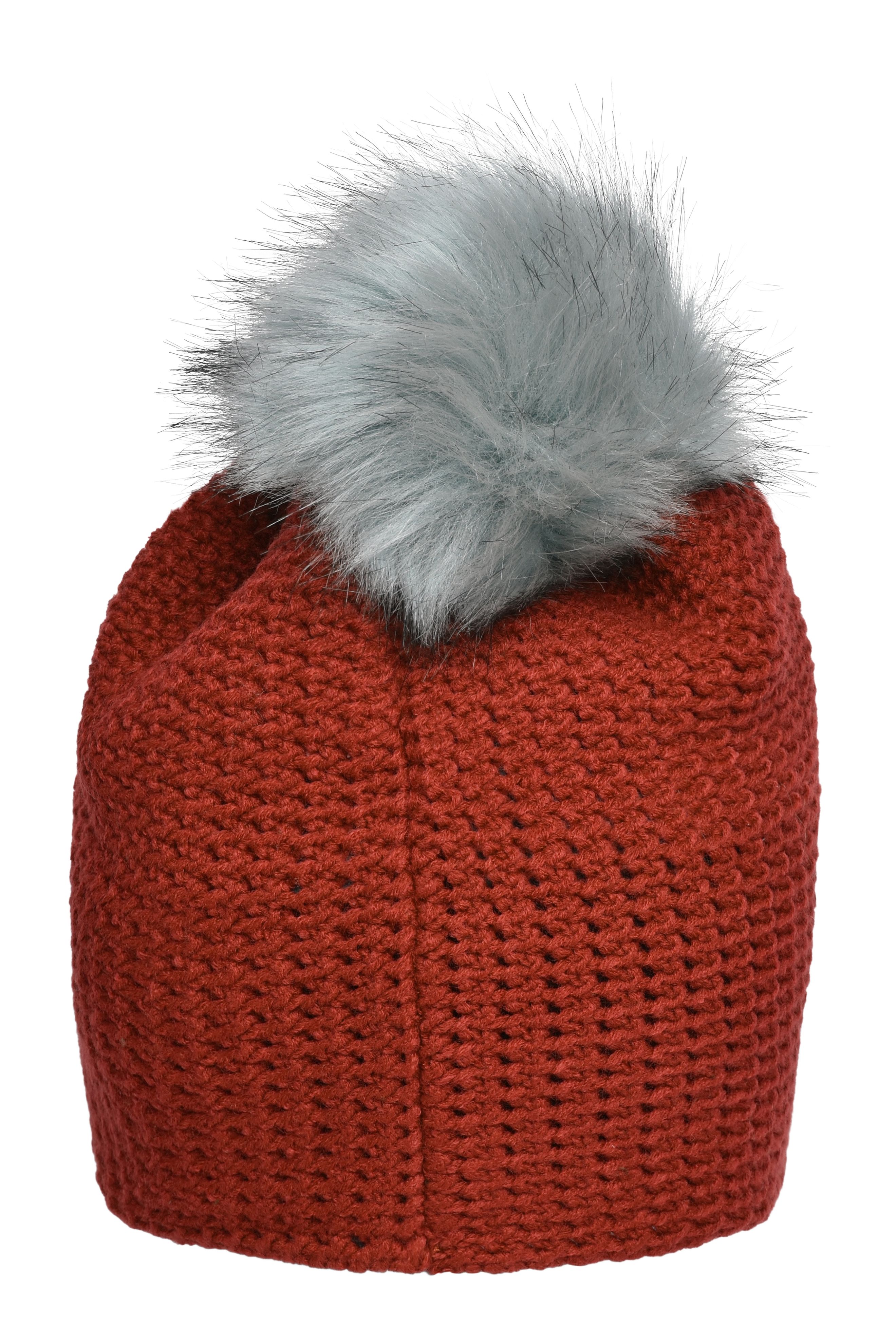 Fine Crocheted Beanie MB7120 Häkelmütze mit Pompon