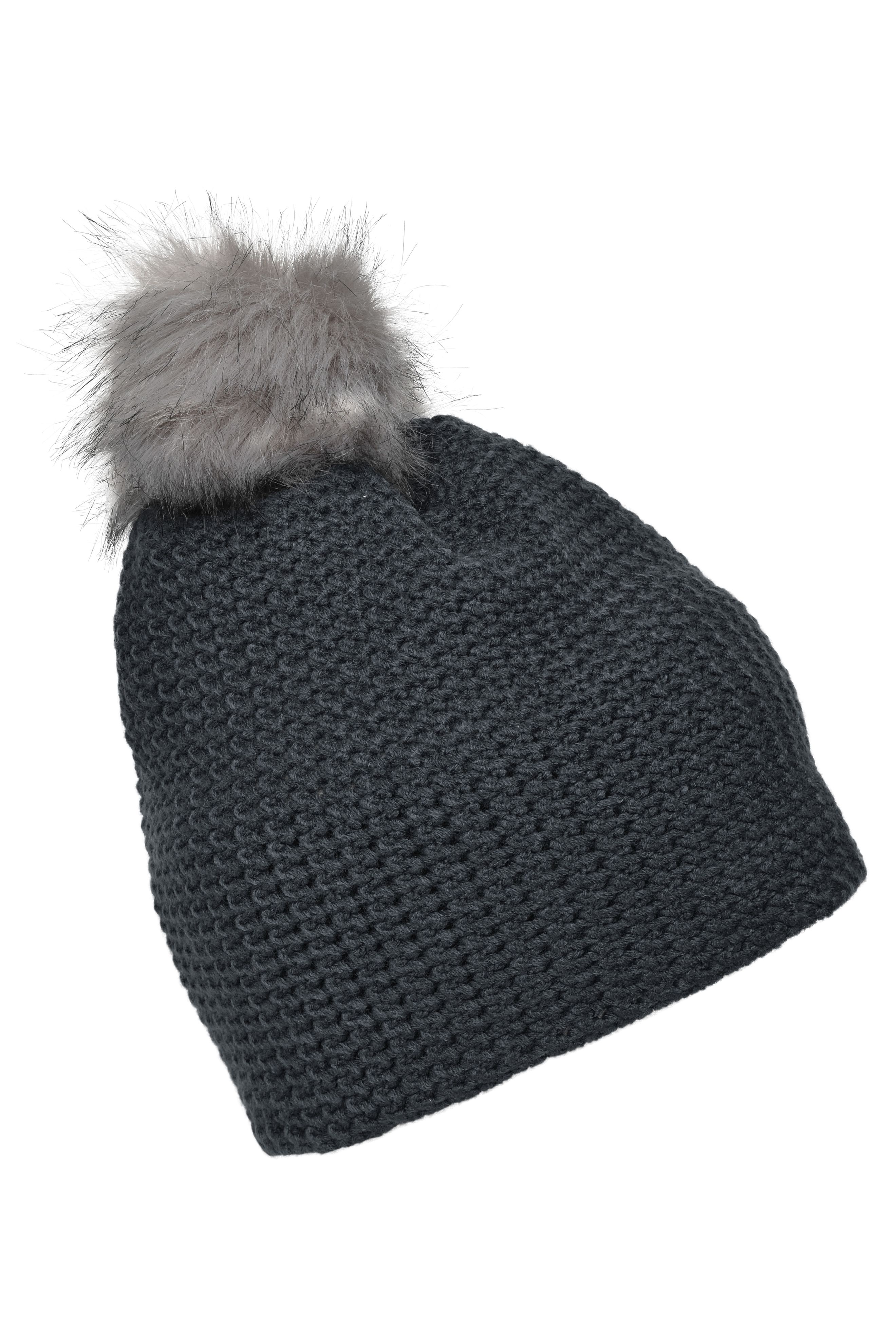 Fine Crocheted Beanie MB7120 Häkelmütze mit Pompon