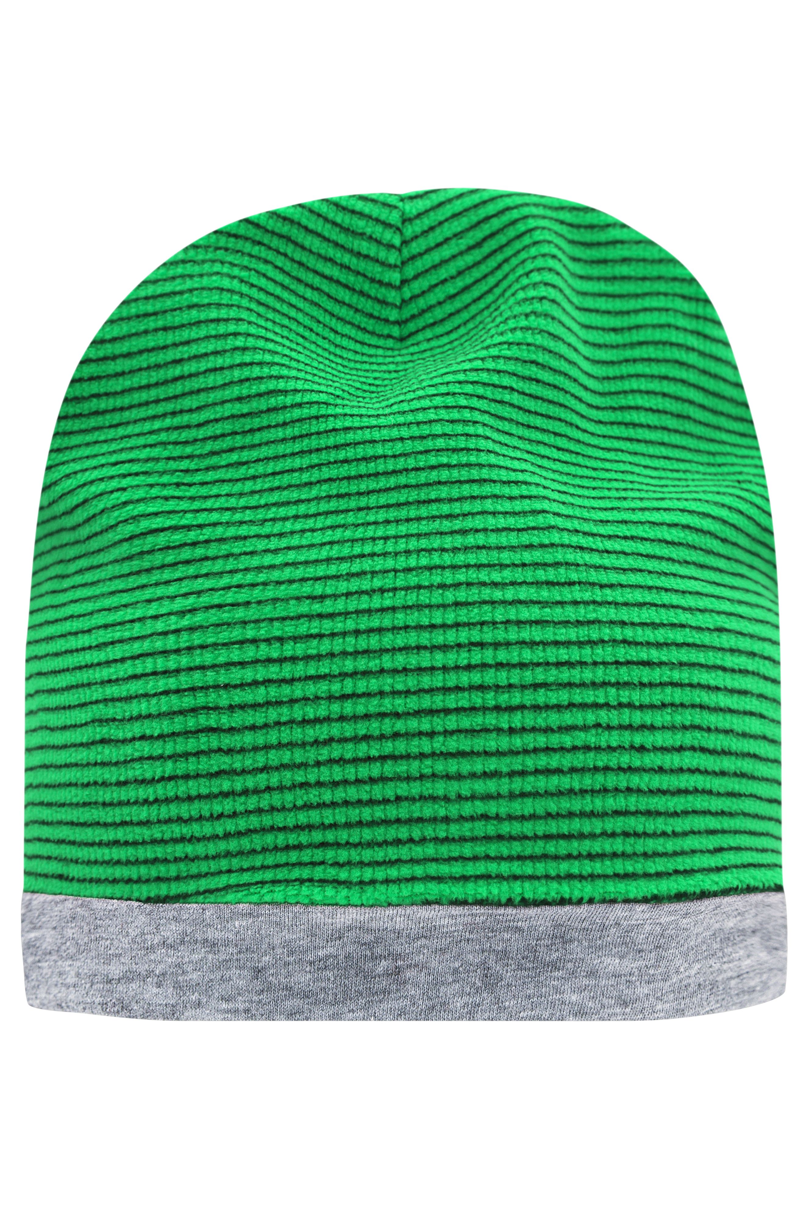 Structured Beanie MB7127 Stretchfleece-Mütze mit Kontrastabschluss