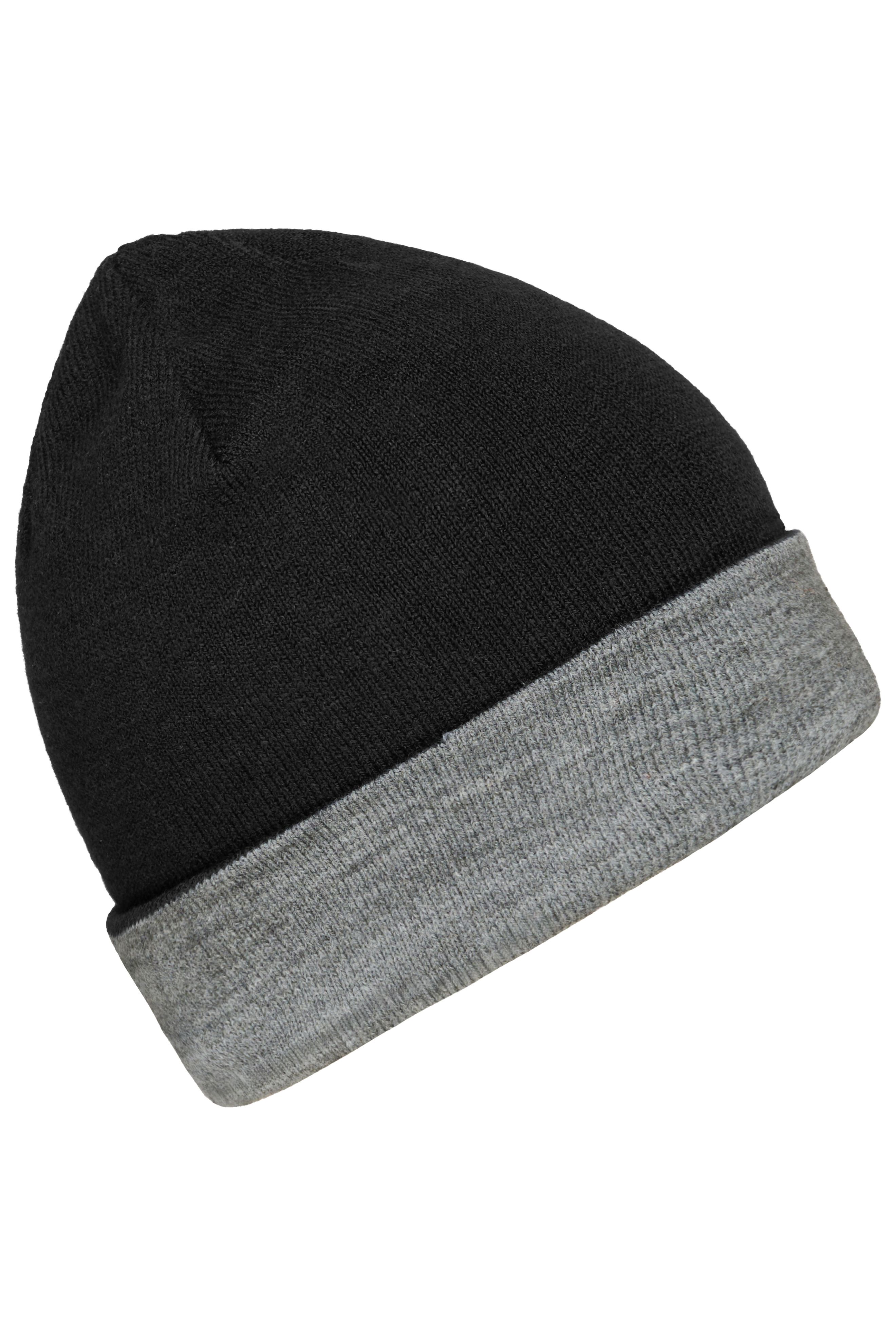 Reversible Beanie MB7400 Wendemütze mit breitem Kontrastumschlag