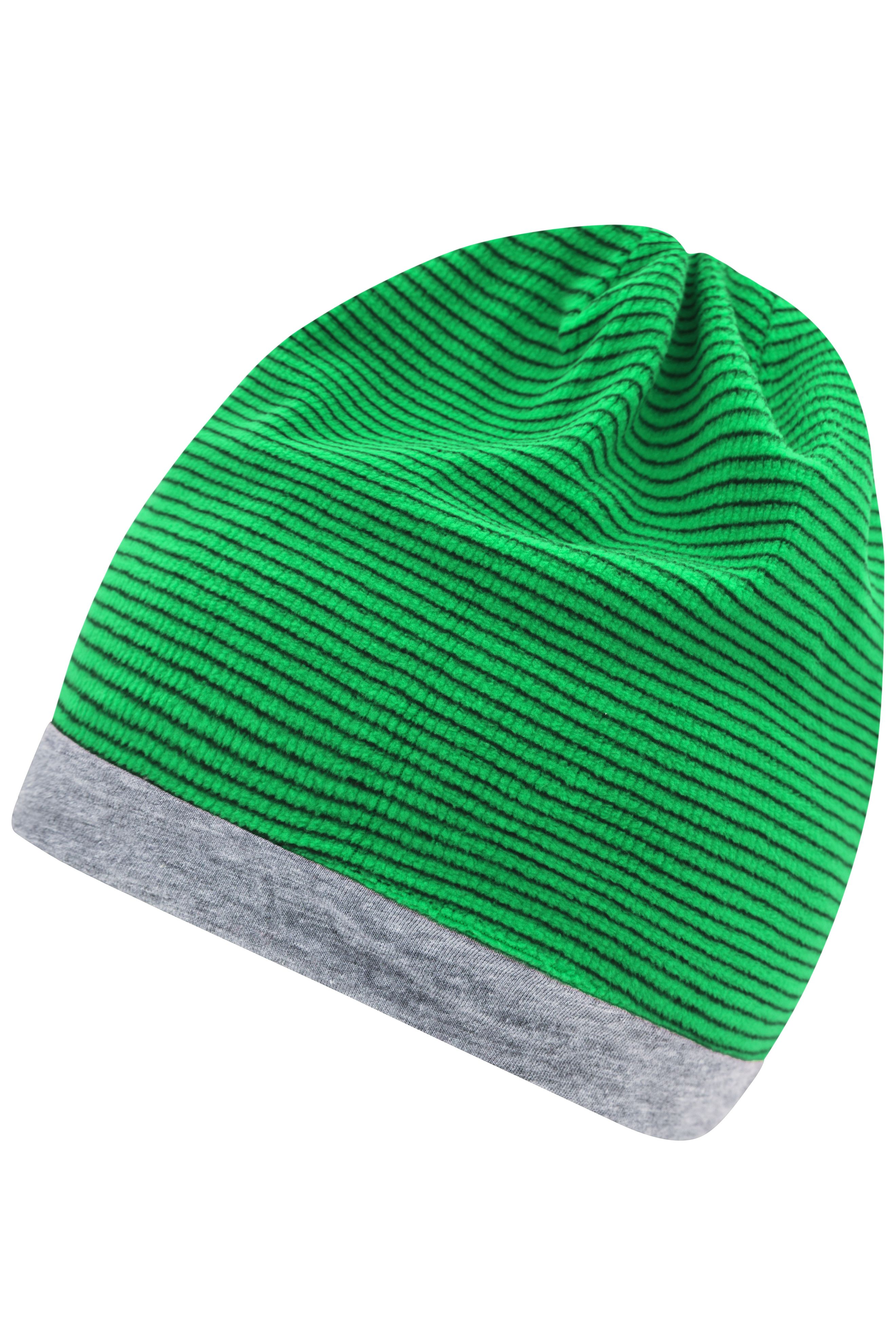 Structured Beanie MB7127 Stretchfleece-Mütze mit Kontrastabschluss
