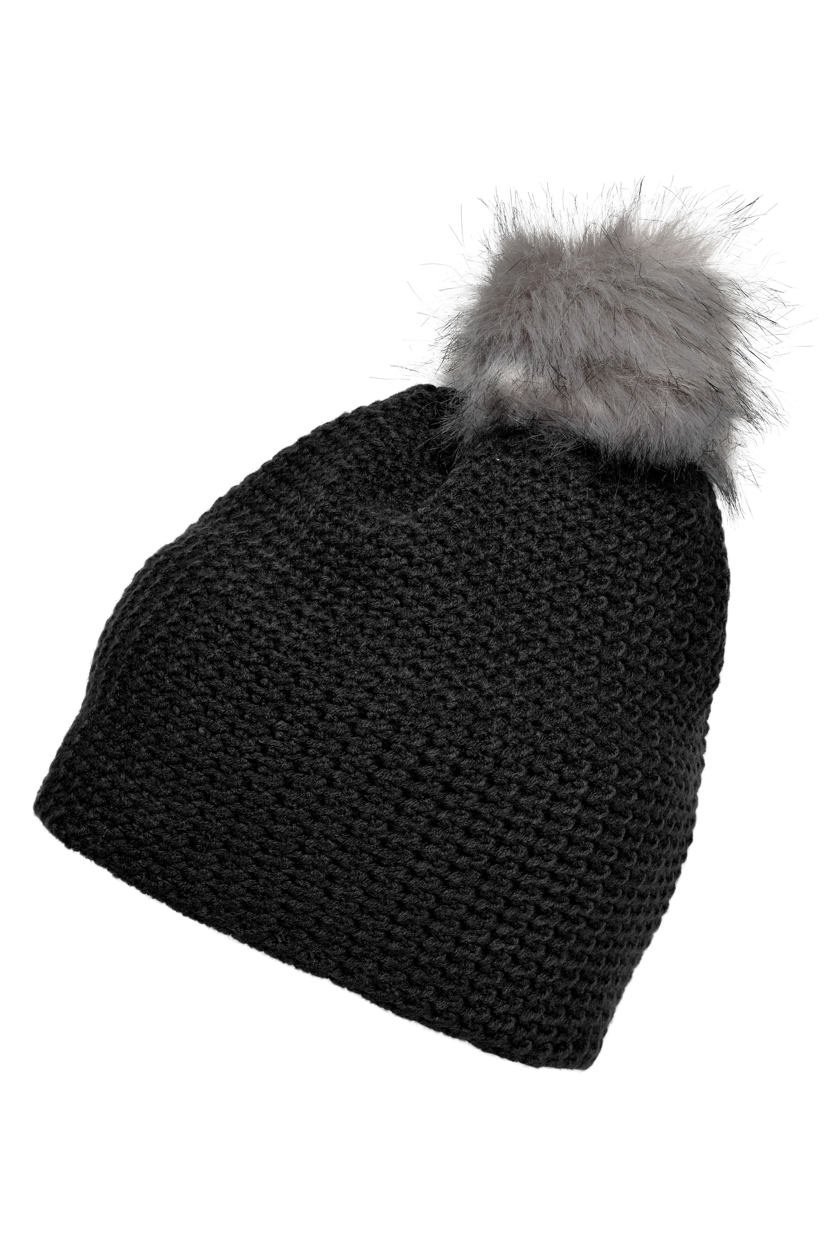 Fine Crocheted Beanie MB7120 Häkelmütze mit Pompon