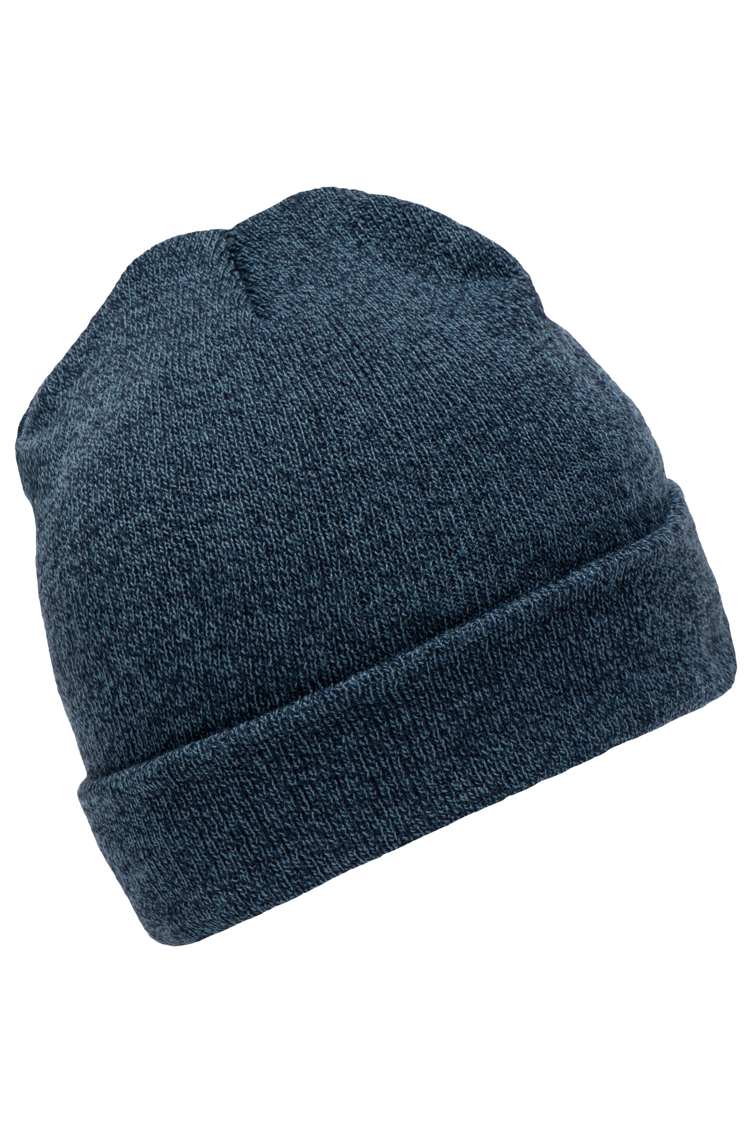 Melange Beanie MB7122 Melierte Strickmütze mit Umschlag