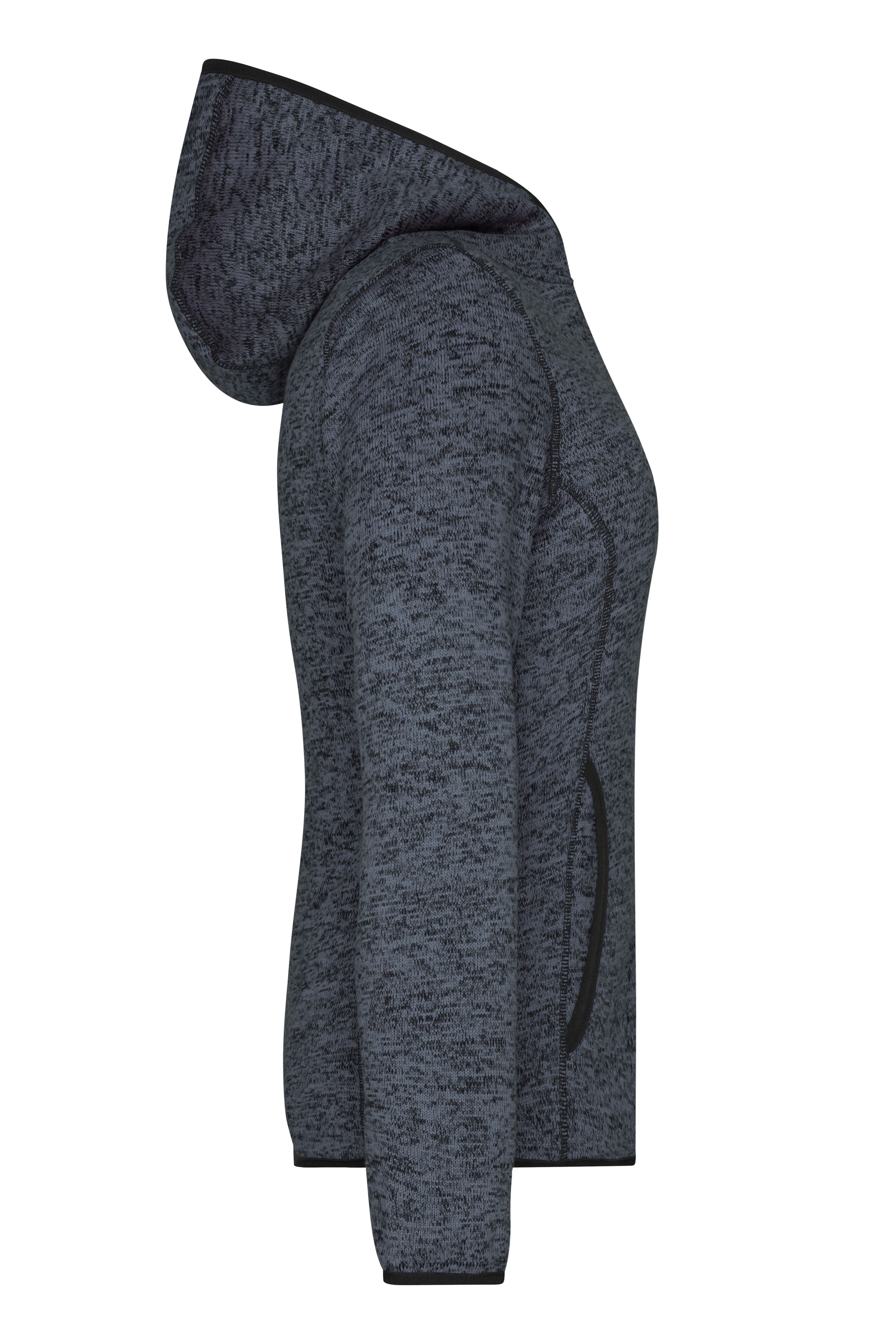 Ladies' Knitted Fleece Hoody JN588 Kapuzenjacke aus Strickfleece in Melangeoptik Ladies' Knitted Fleece Hoody JN588 Kapuzenjacke aus Strickfleece in Melangeoptik