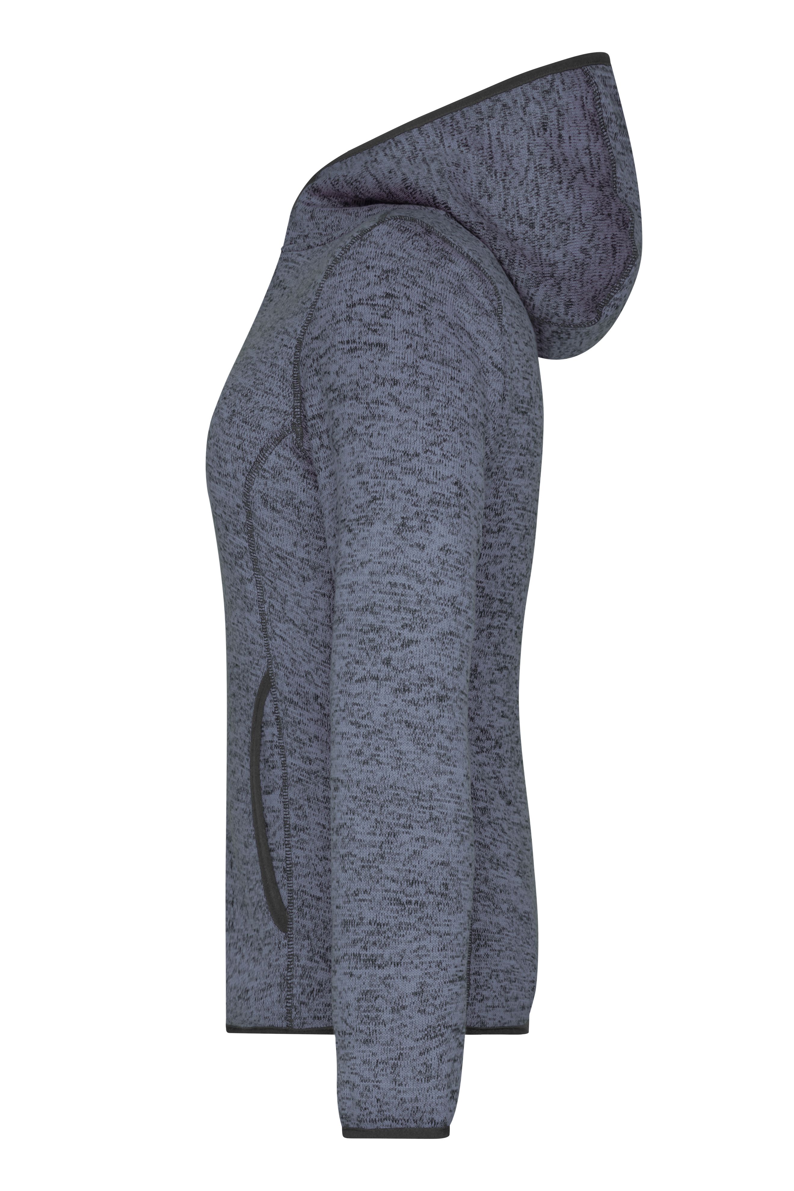 Ladies' Knitted Fleece Hoody JN588 Kapuzenjacke aus Strickfleece in Melangeoptik Ladies' Knitted Fleece Hoody JN588 Kapuzenjacke aus Strickfleece in Melangeoptik