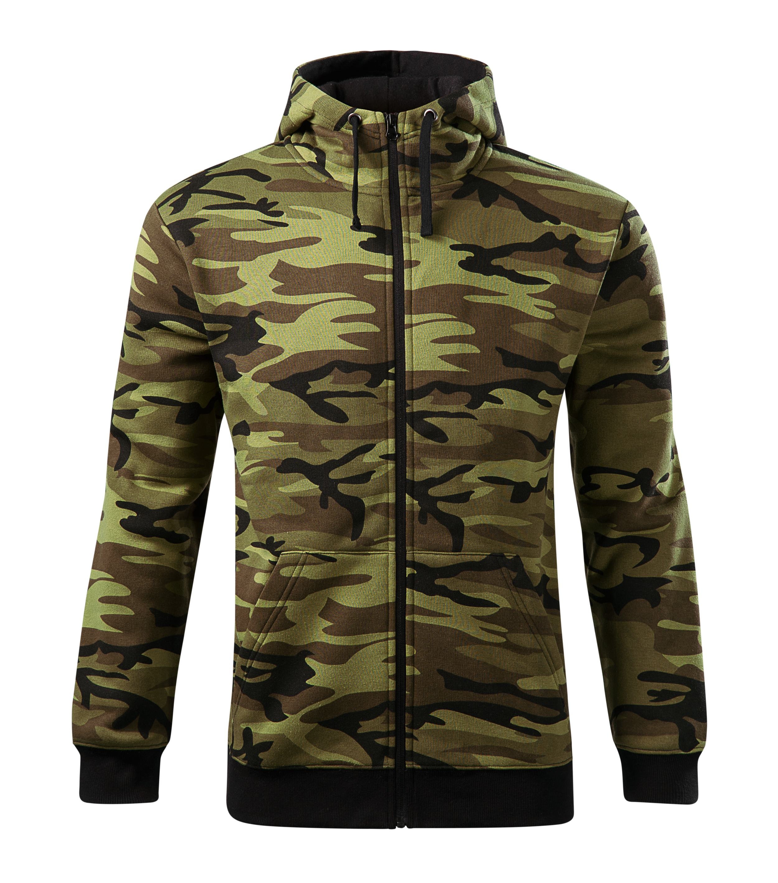 Herren Strickjacke mit Reißverschluss - C19 Camo Zipper für Herren - Kängurutaschen und Kapuze mit Innenfutter - langarm Herren Jacke für Männer und Men 