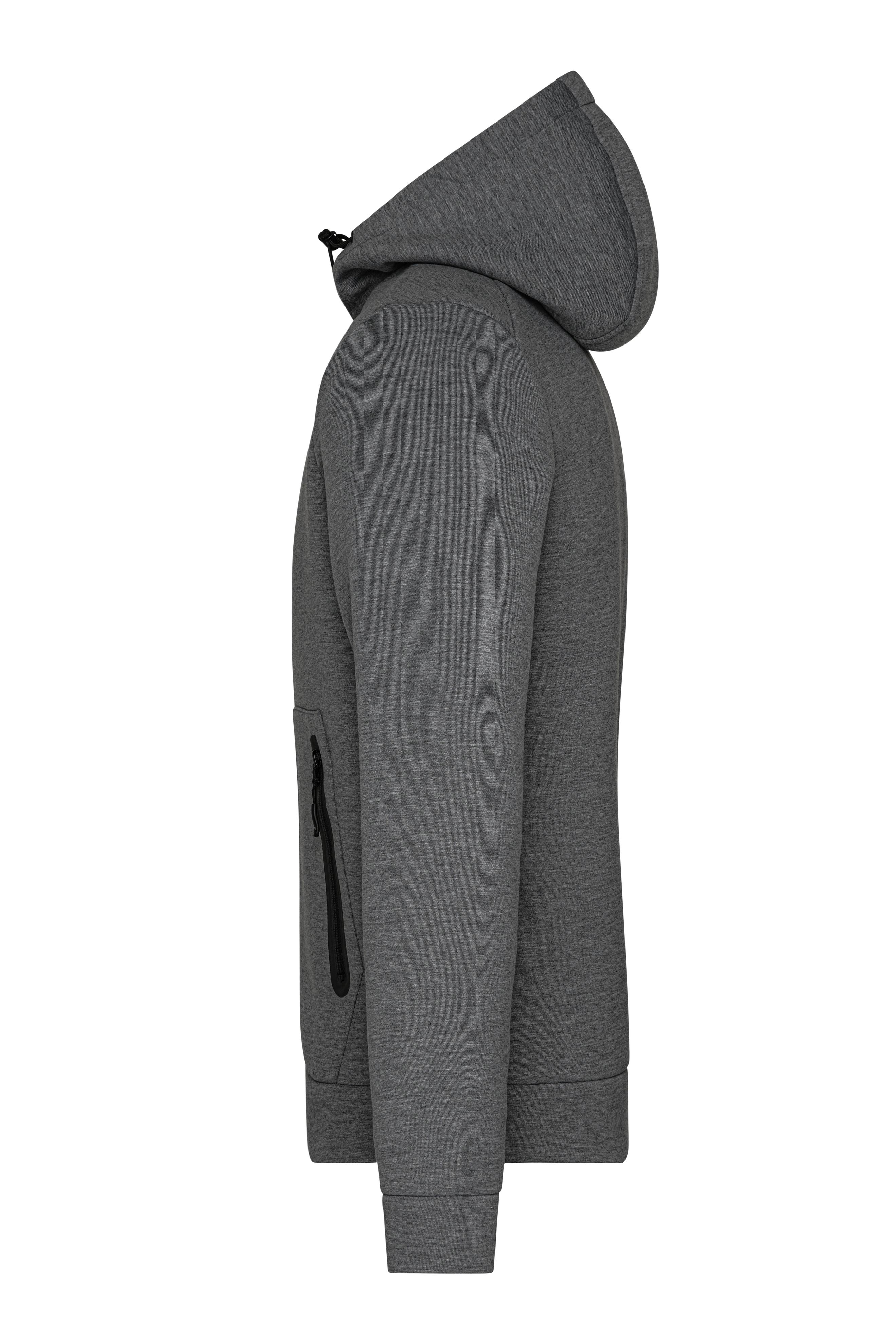 Men's Hooded Jacket JN1144 Kapuzenjacke mit modischen Details in Melange Optik