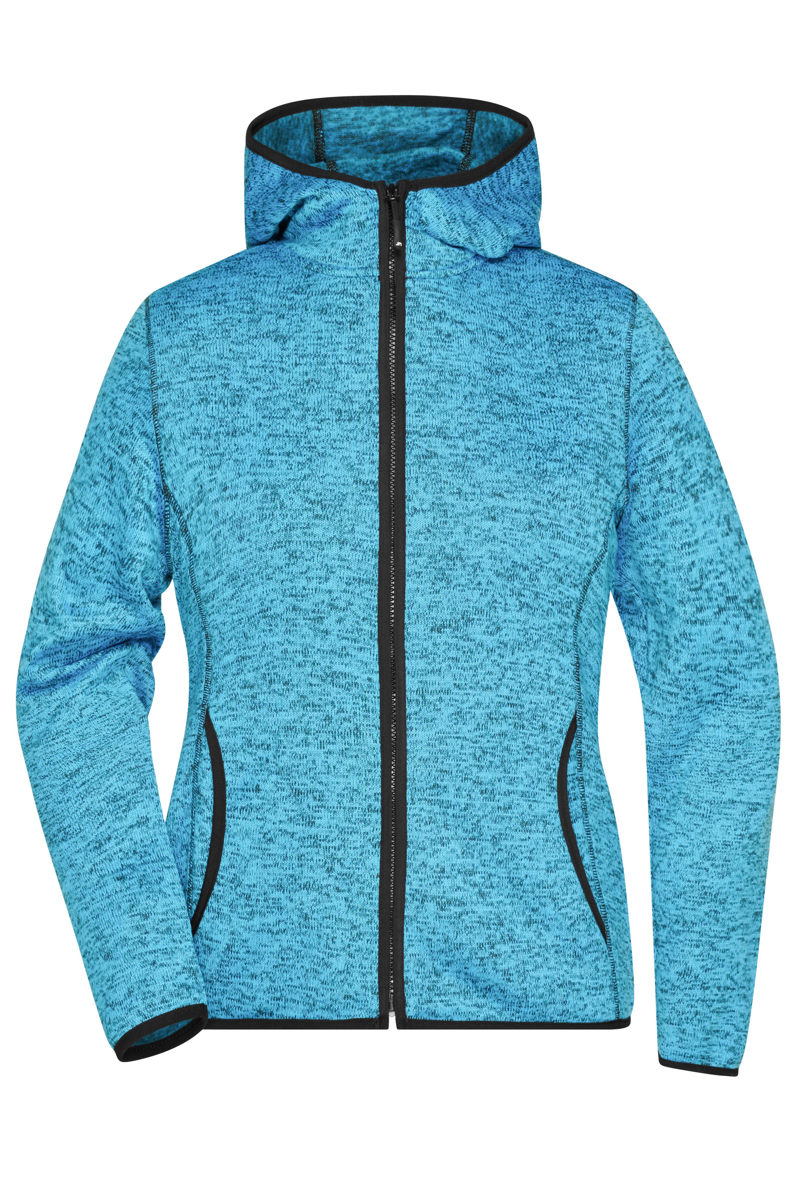 Ladies' Knitted Fleece Hoody JN588 Kapuzenjacke aus Strickfleece in Melangeoptik Ladies' Knitted Fleece Hoody JN588 Kapuzenjacke aus Strickfleece in Melangeoptik