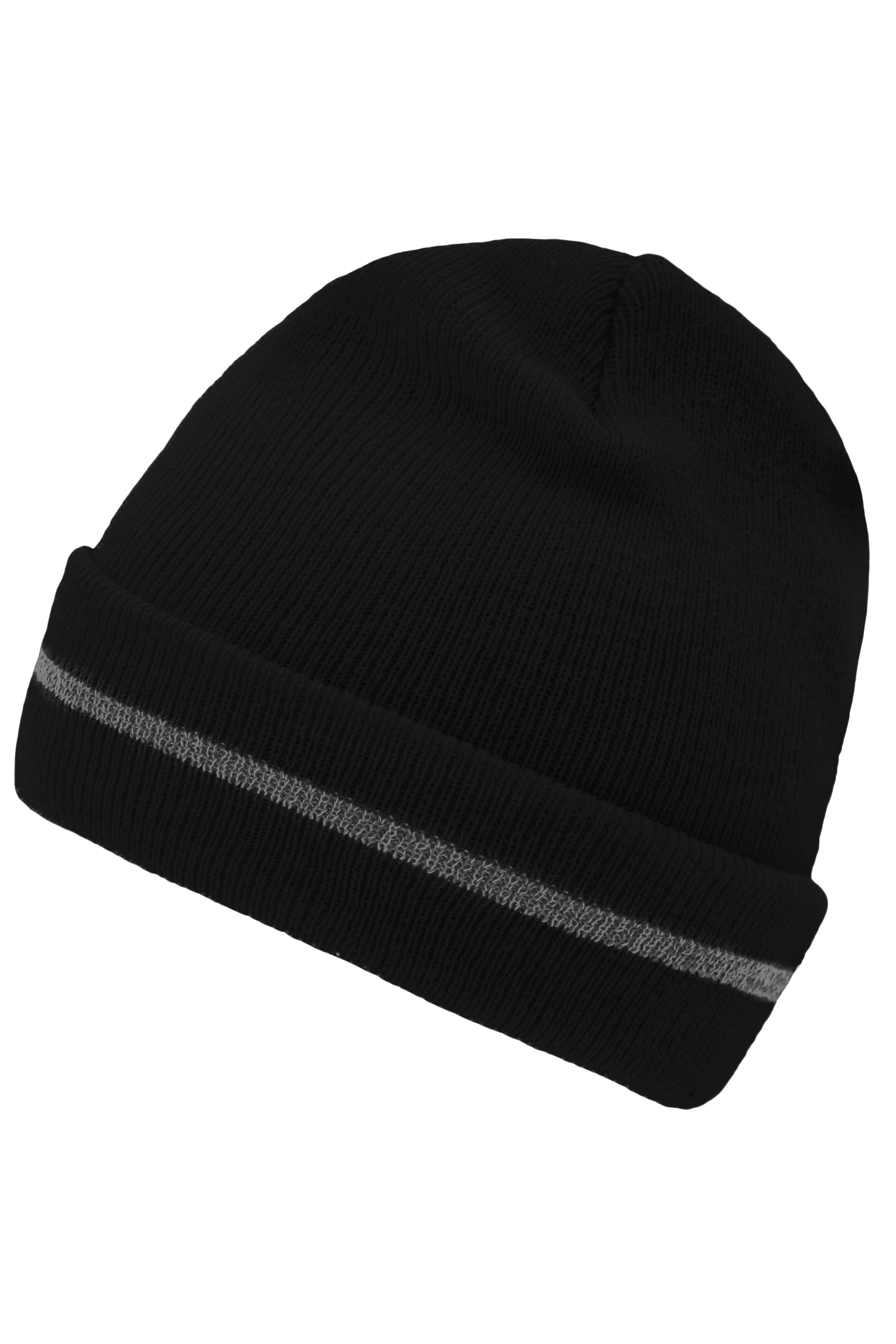 Reflective Beanie MB7141 Klassische Strickmütze mit einem reflektierenden Streifen im Umschlag ( ohne Schutzfunktion/ keine PSA )